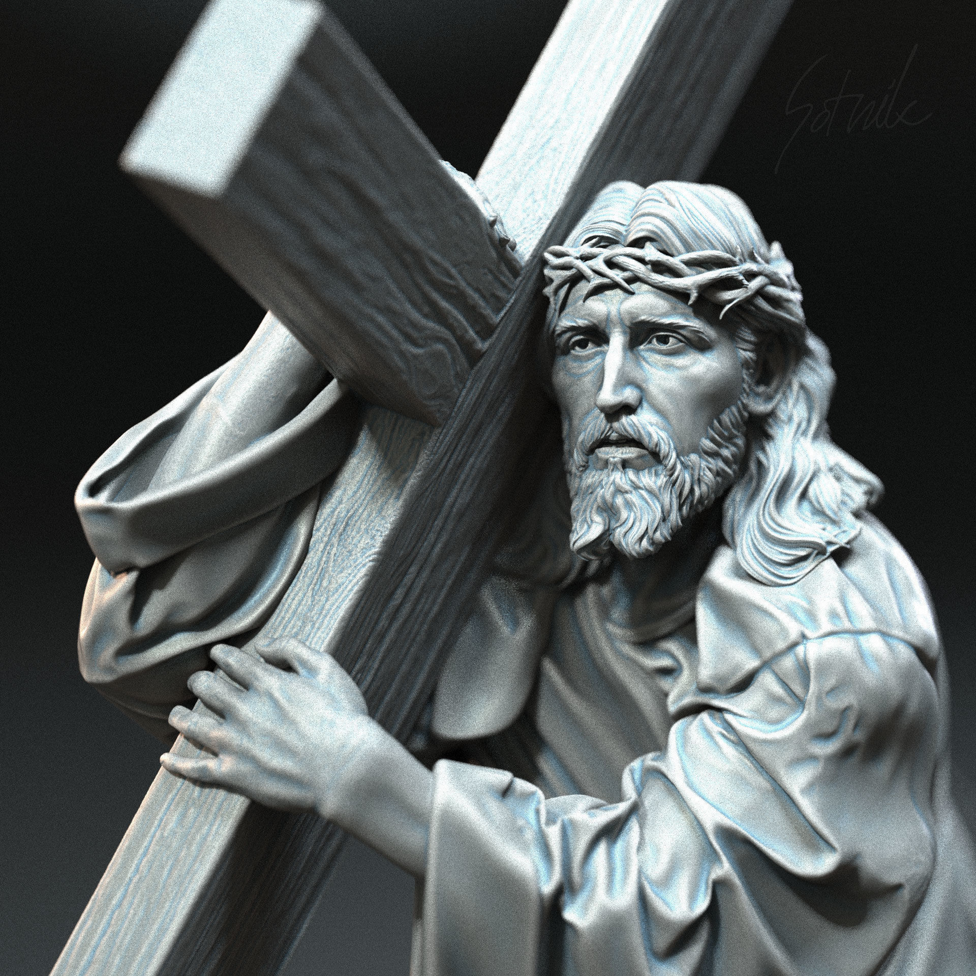 Jesus Sculpture 06 3D print model_3