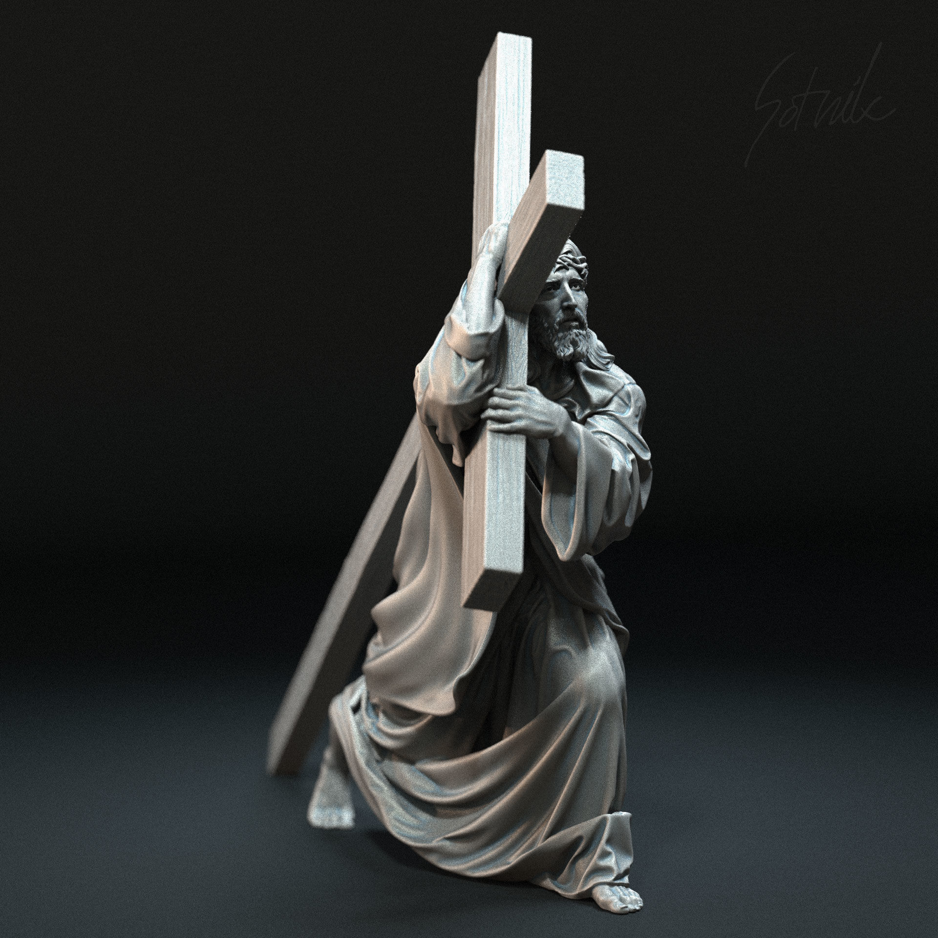 Jesus Sculpture 06 3D print model_5