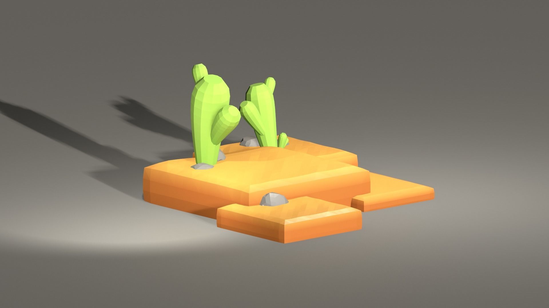 Desert 3D model cactus Low-poly 3D model_4