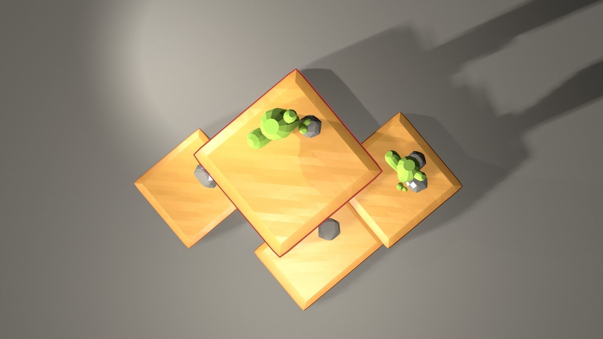 Desert 3D model cactus Low-poly 3D model_2