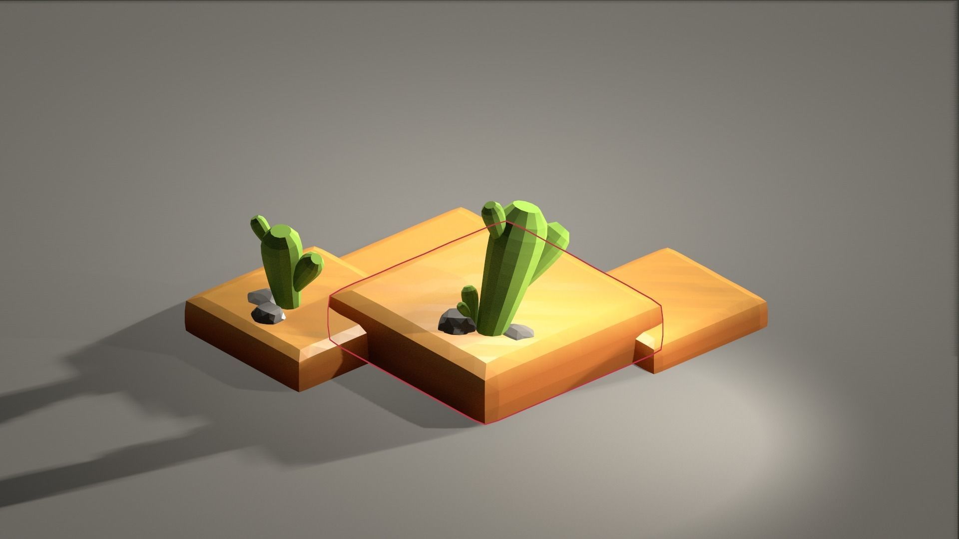 Desert 3D model cactus Low-poly 3D model_3