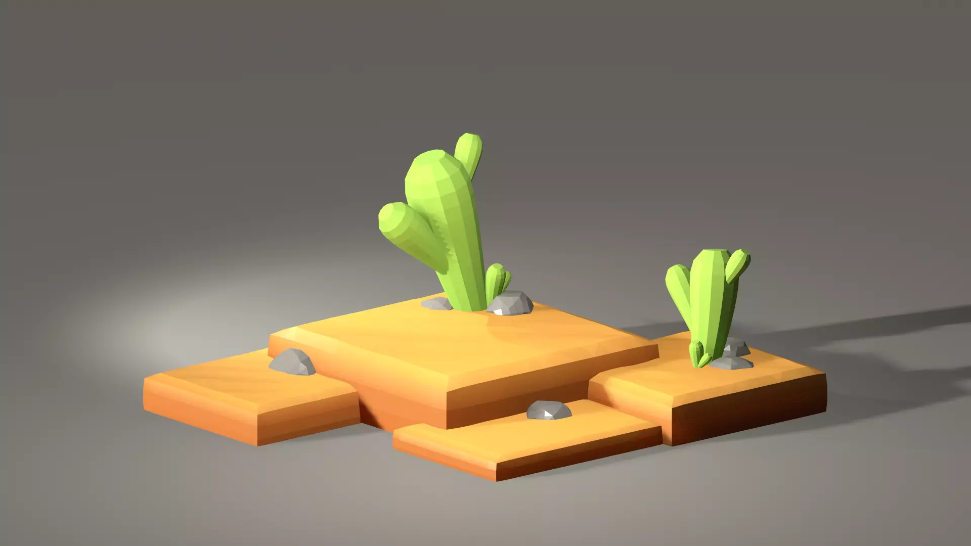 Desert 3D model cactus Low-poly 3D model_0