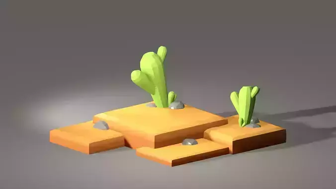 Desert 3D model cactus