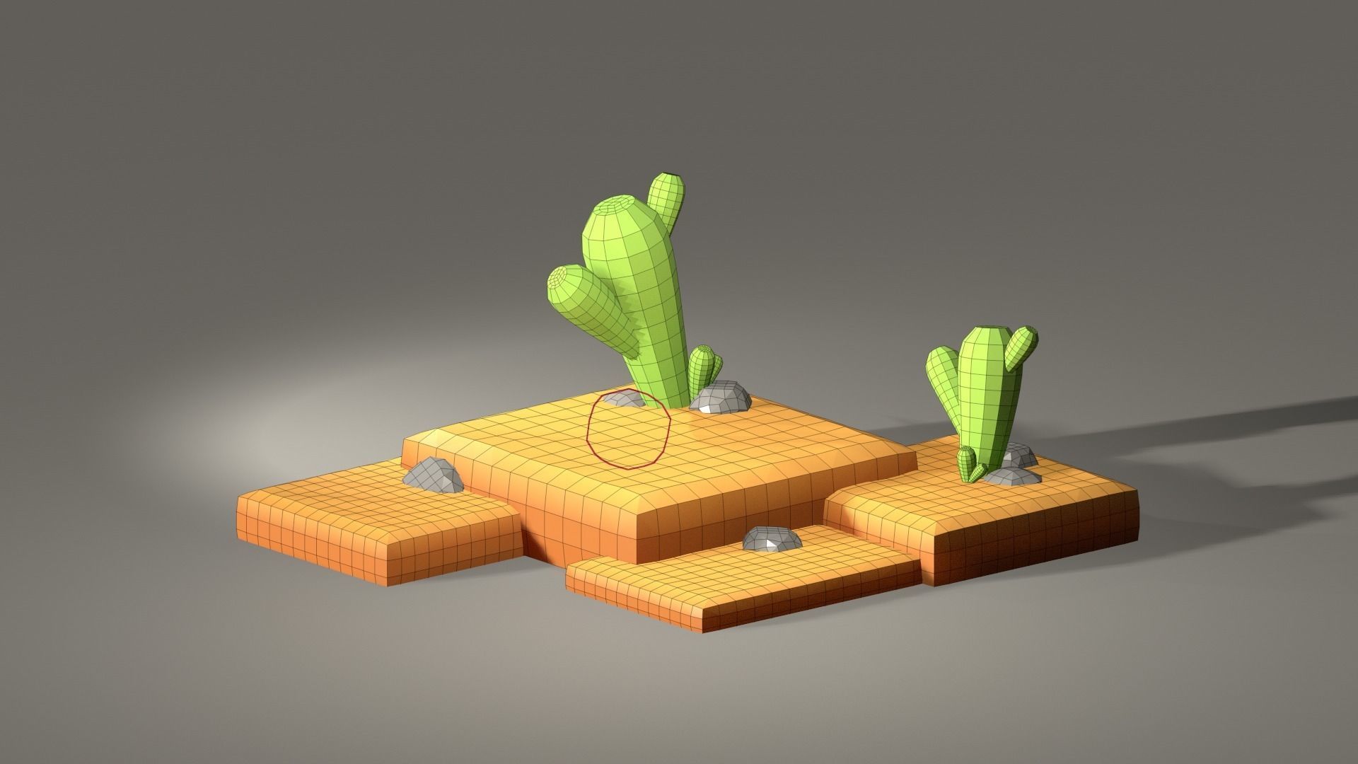 Desert 3D model cactus Low-poly 3D model_5
