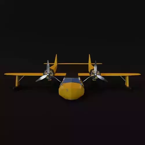 Seaplane paper airplane with propellers
