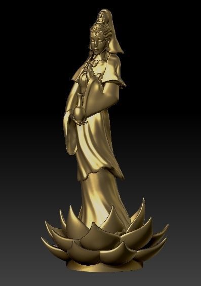3D model Kwan Yin Goddess statue sculpture 3D print model_2