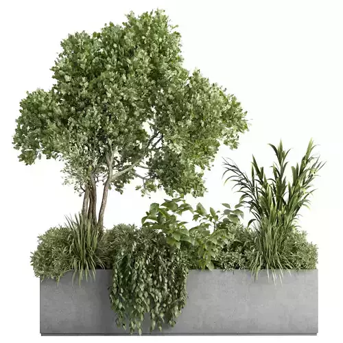 Concrete box plants on stand - set outdoor 151