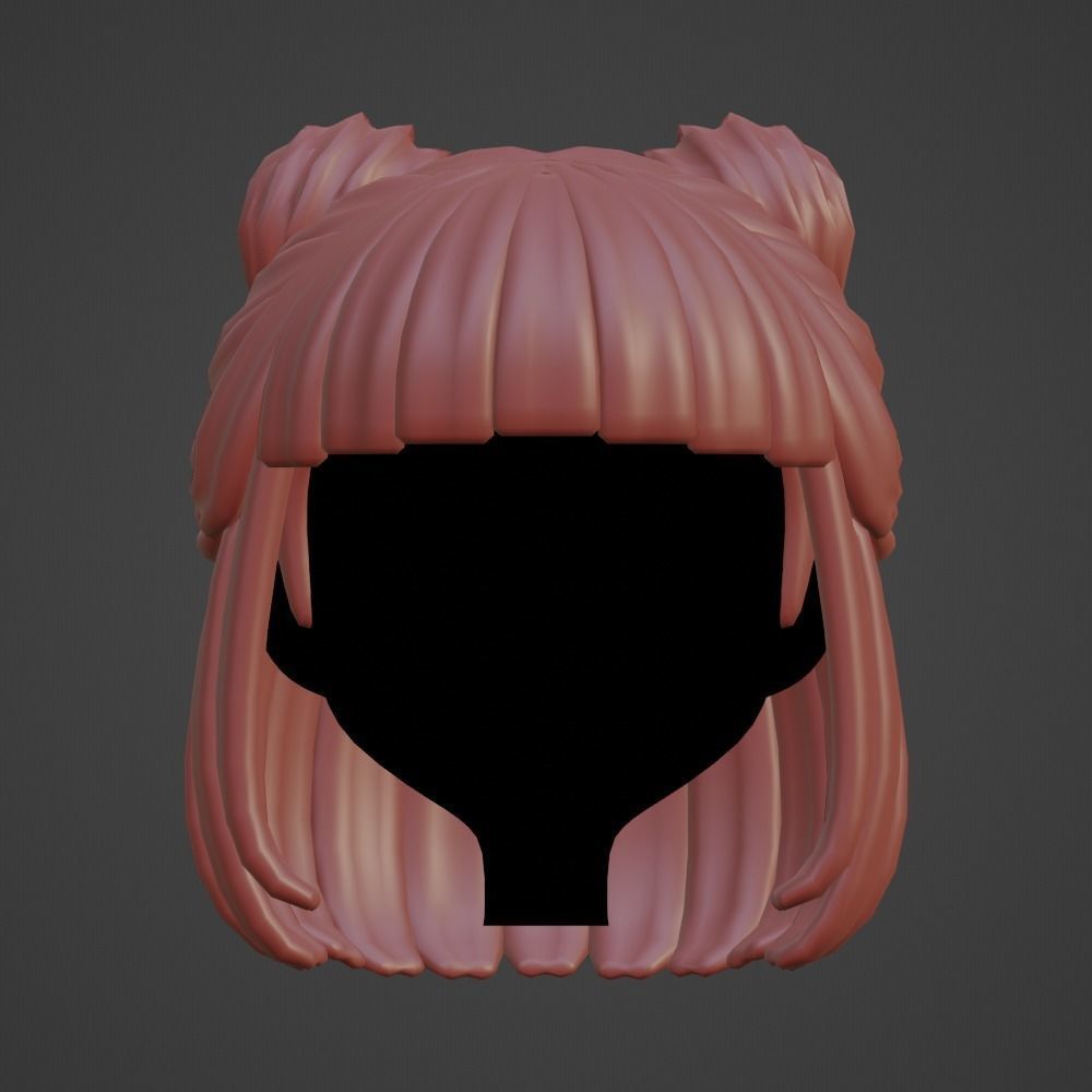 Hair style female 03 3D model_1