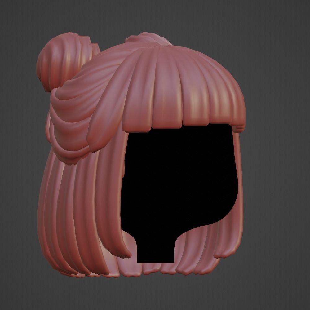 Hair style female 03 3D model_2