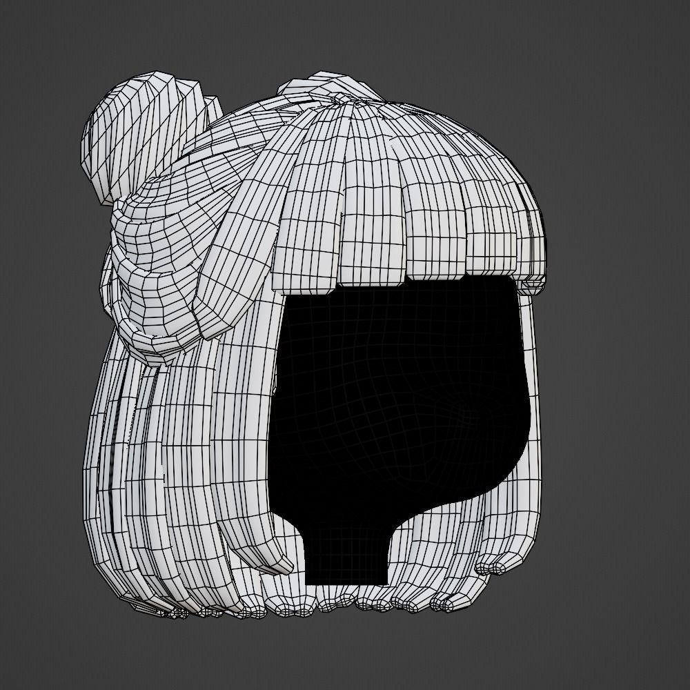 Hair style female 03 3D model_10