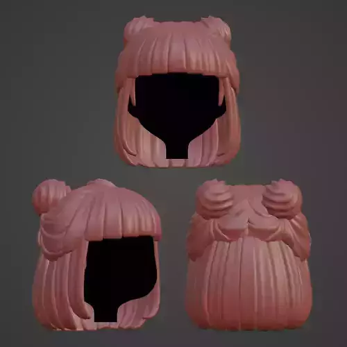 Hair style female 03 3D model