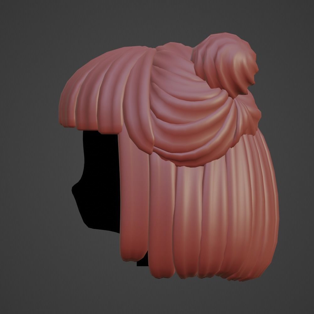 Hair style female 03 3D model_7