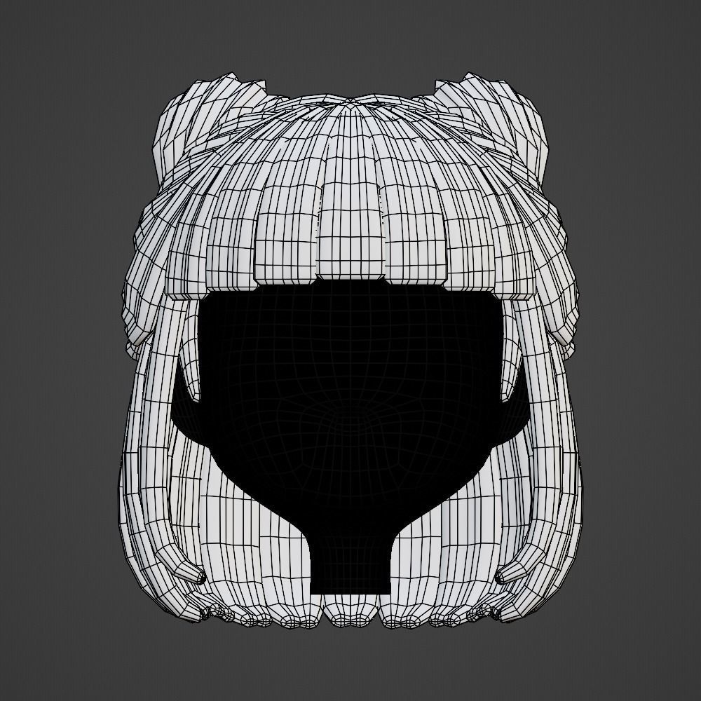 Hair style female 03 3D model_9