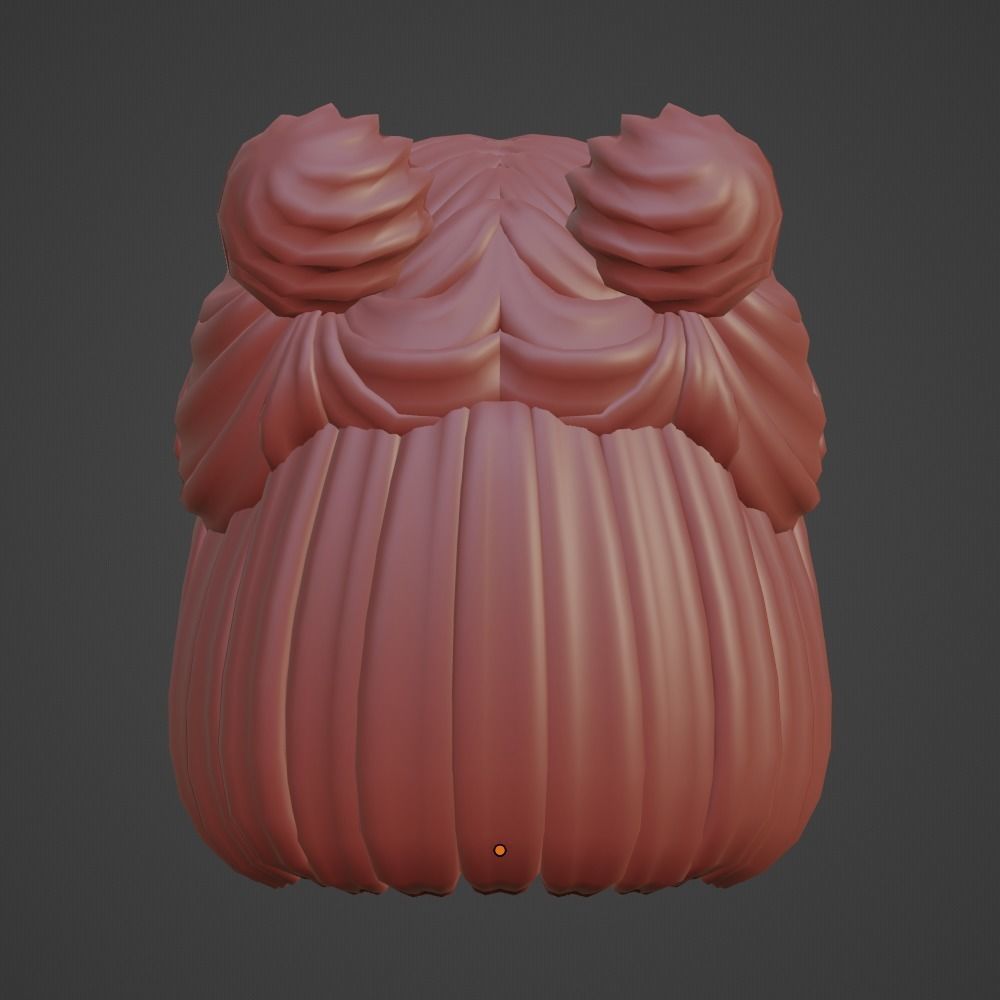 Hair style female 03 3D model_5