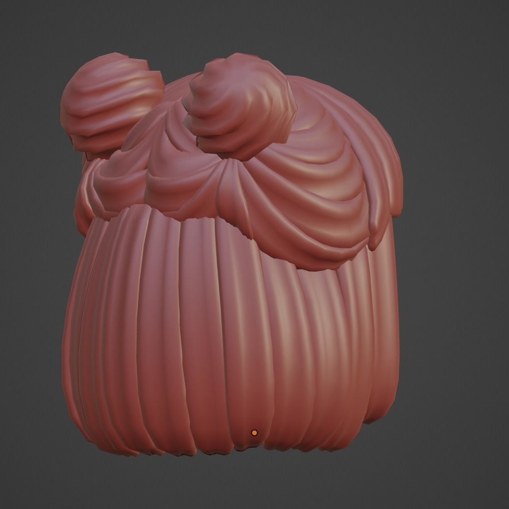 Hair style female 03 3D model_4