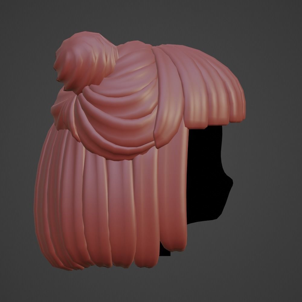 Hair style female 03 3D model_3