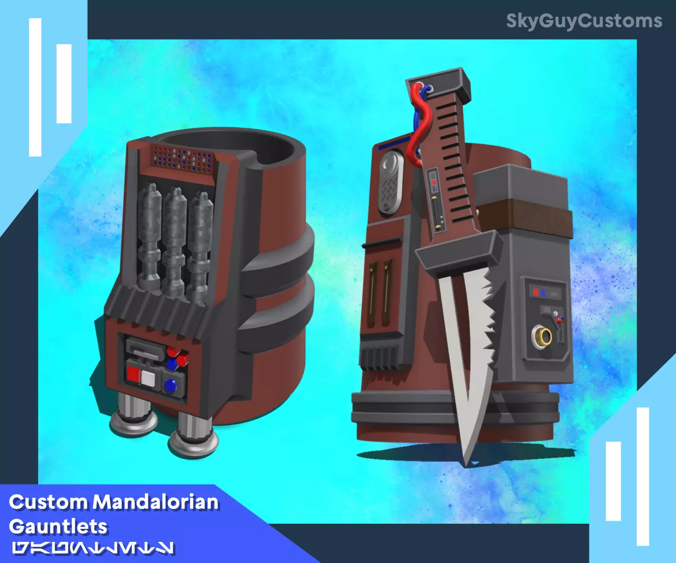 Mandalorian Gauntlets 3D Print File 3D print model_0