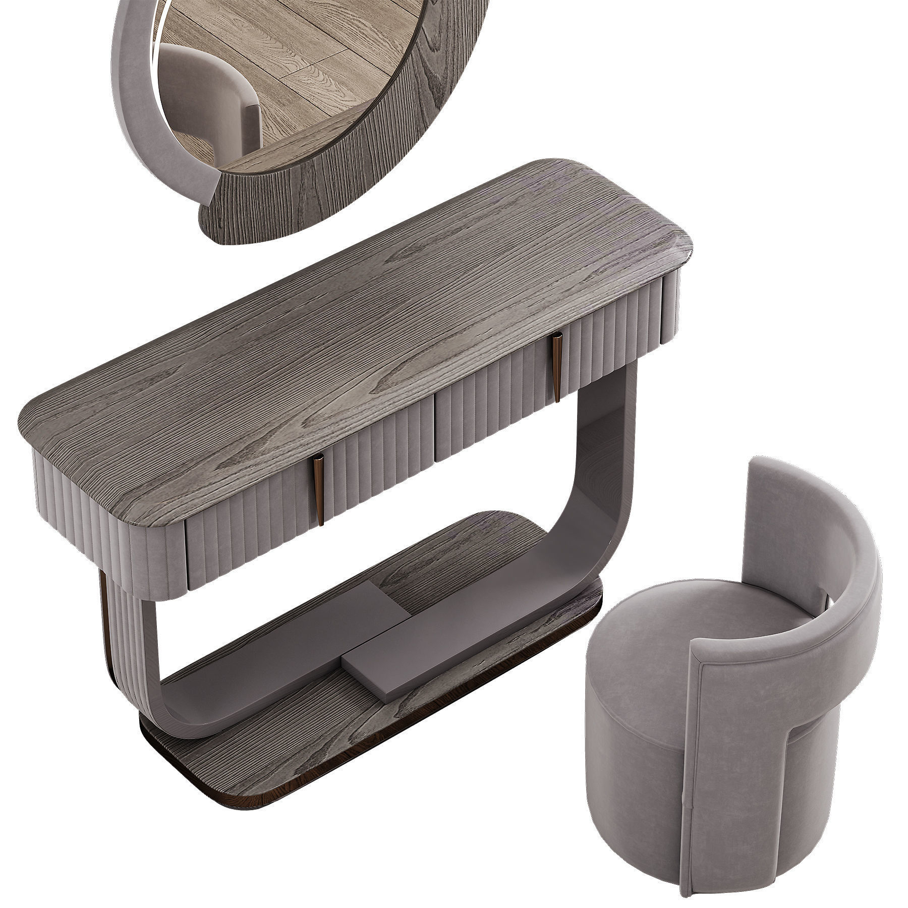 Saber Jewels CRYSTAL Narrow Dressing table 3D model_4