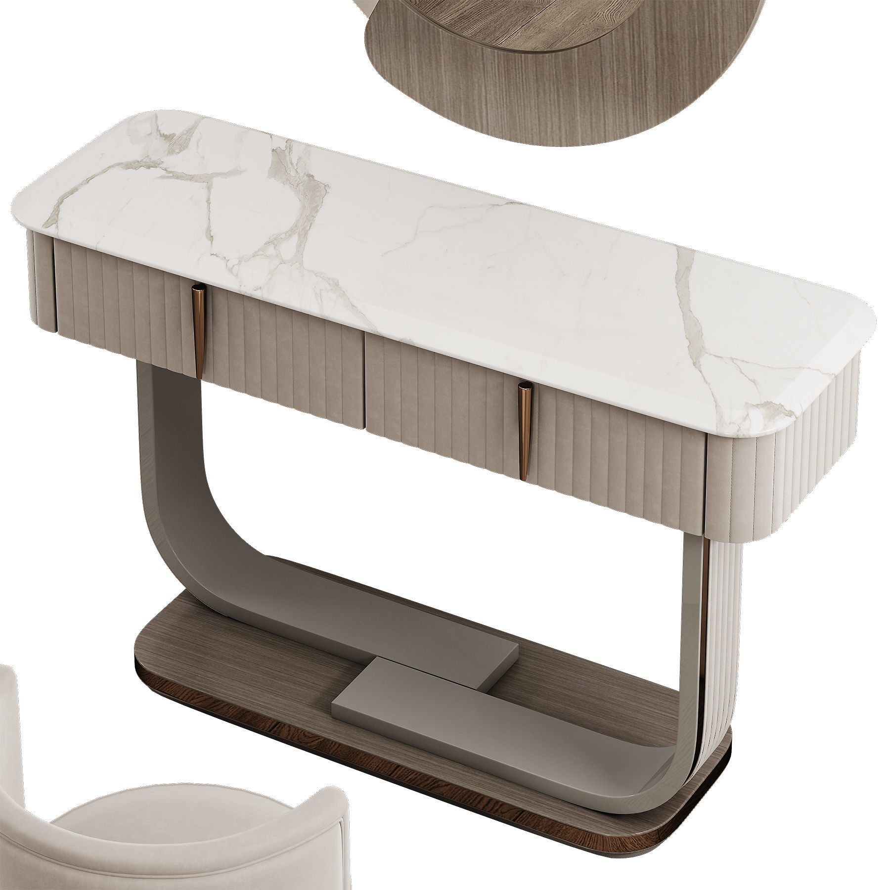 Saber Jewels CRYSTAL Narrow Dressing table 3D model_5