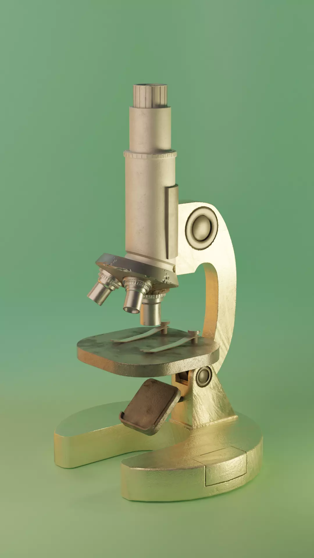 Microscope Low-poly 3D model