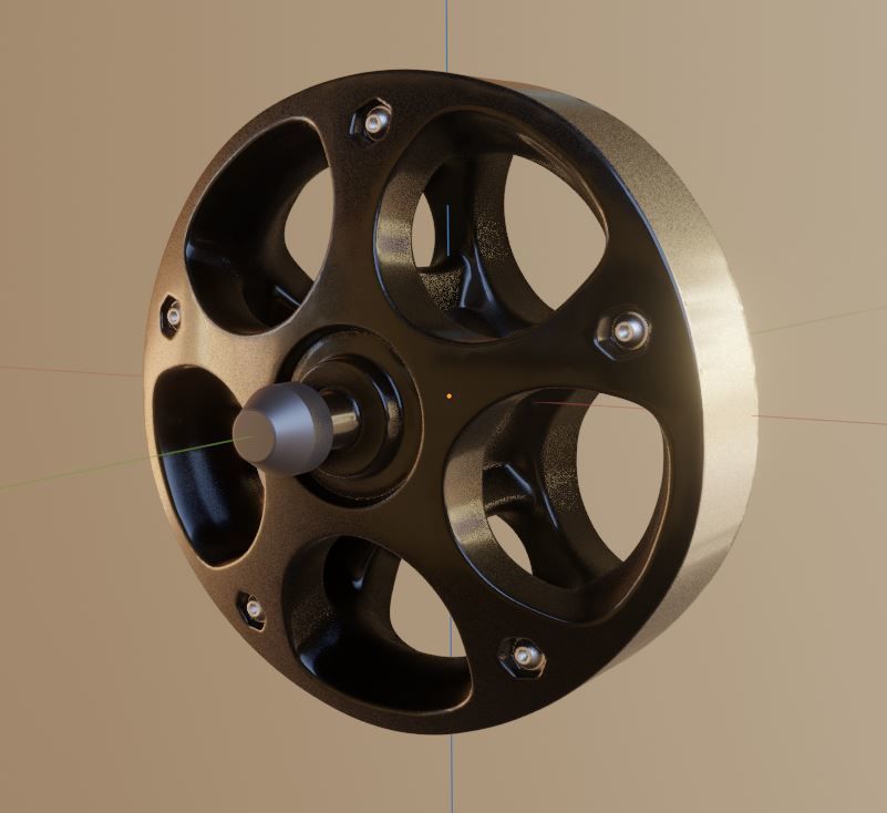 E-Scooter Rim with Procedural PBR Material Setup 3D model_4