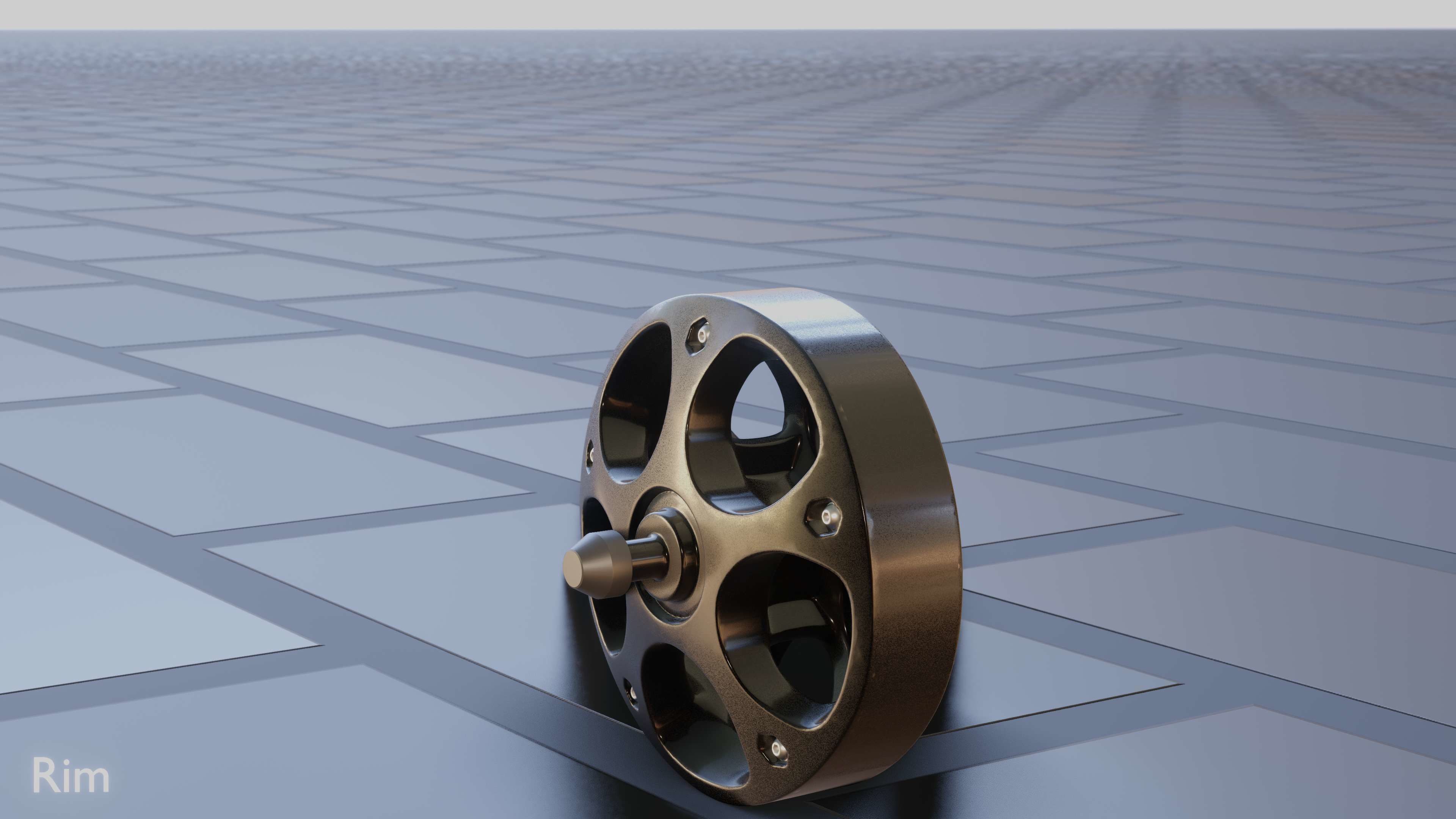 E-Scooter Rim with Procedural PBR Material Setup 3D model_9