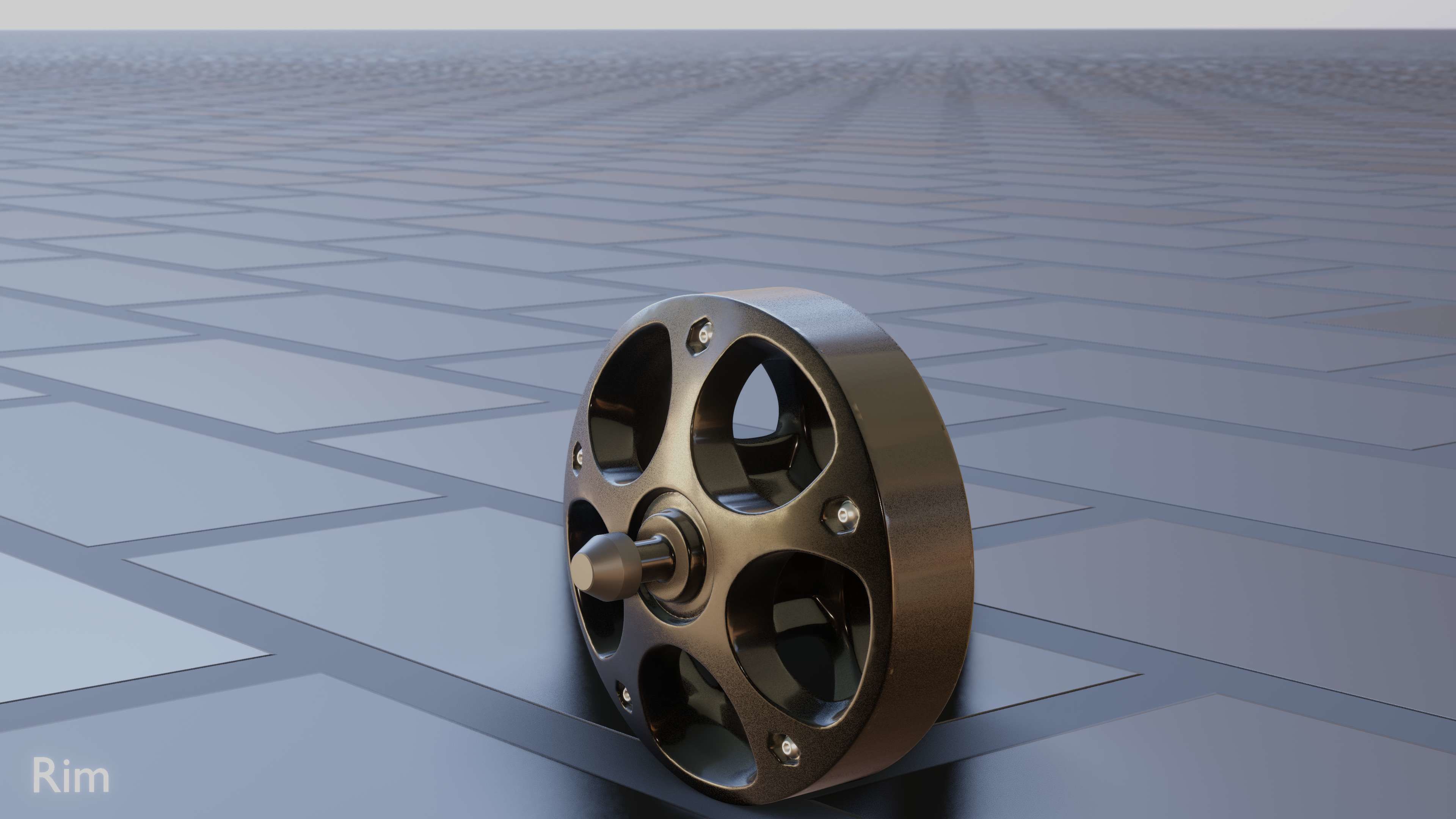 E-Scooter Rim with Procedural PBR Material Setup 3D model_8