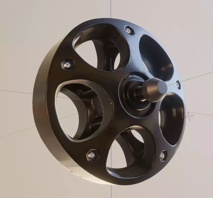 E-Scooter Rim with Procedural PBR Material Setup 3D model_0