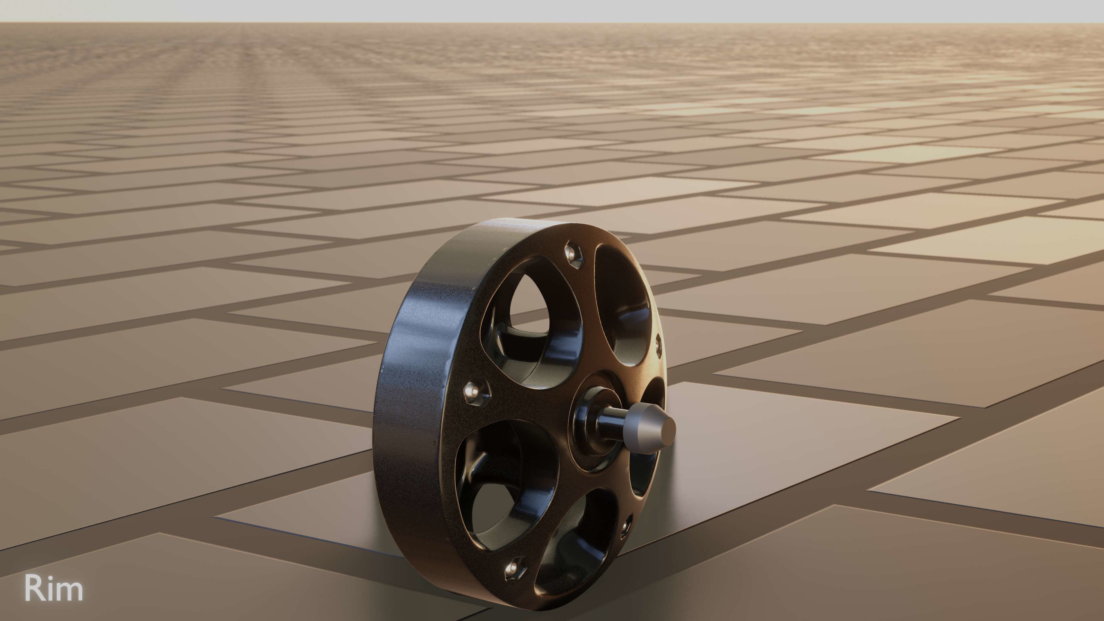 E-Scooter Rim with Procedural PBR Material Setup 3D model_64