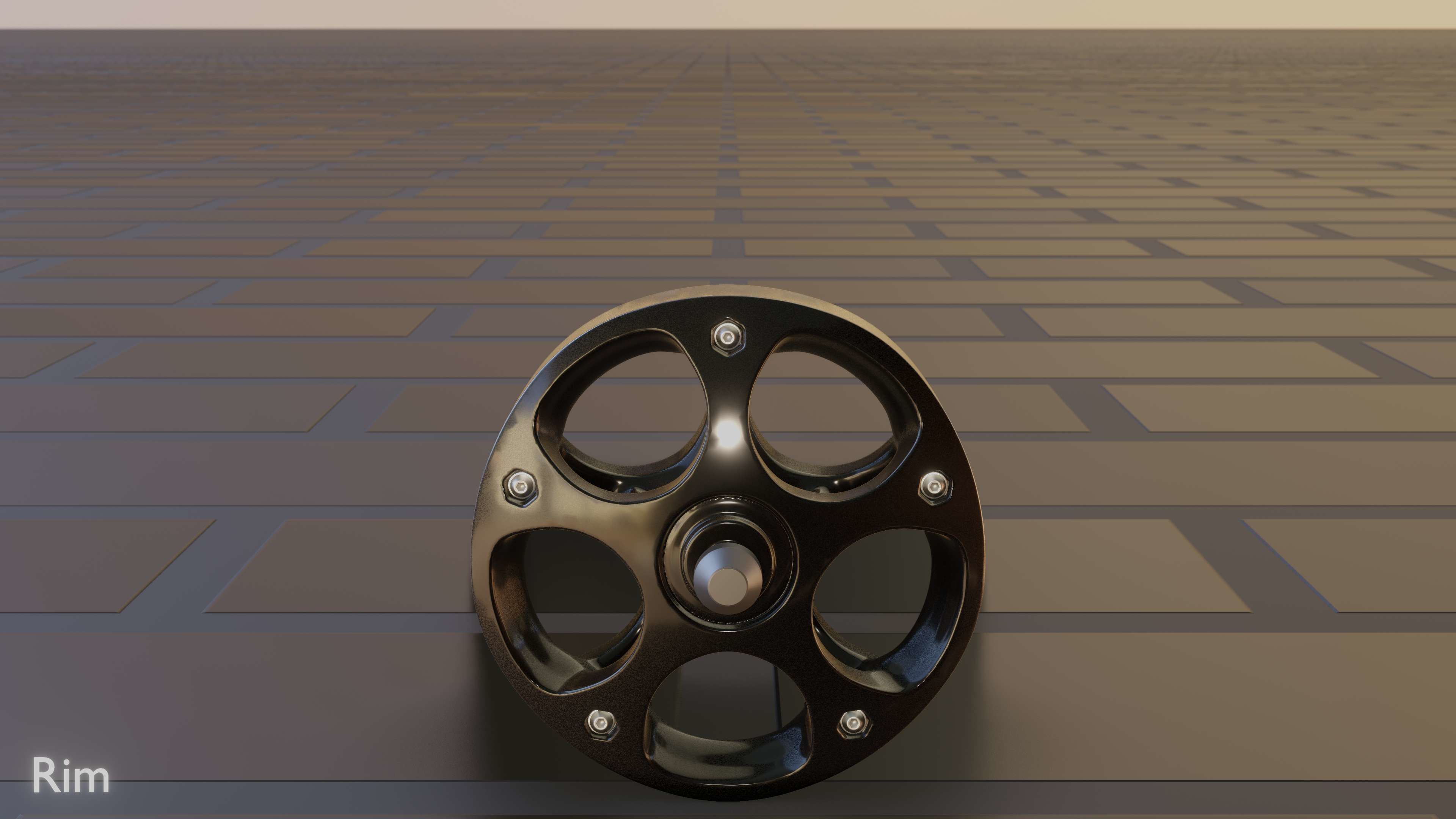 E-Scooter Rim with Procedural PBR Material Setup 3D model_16