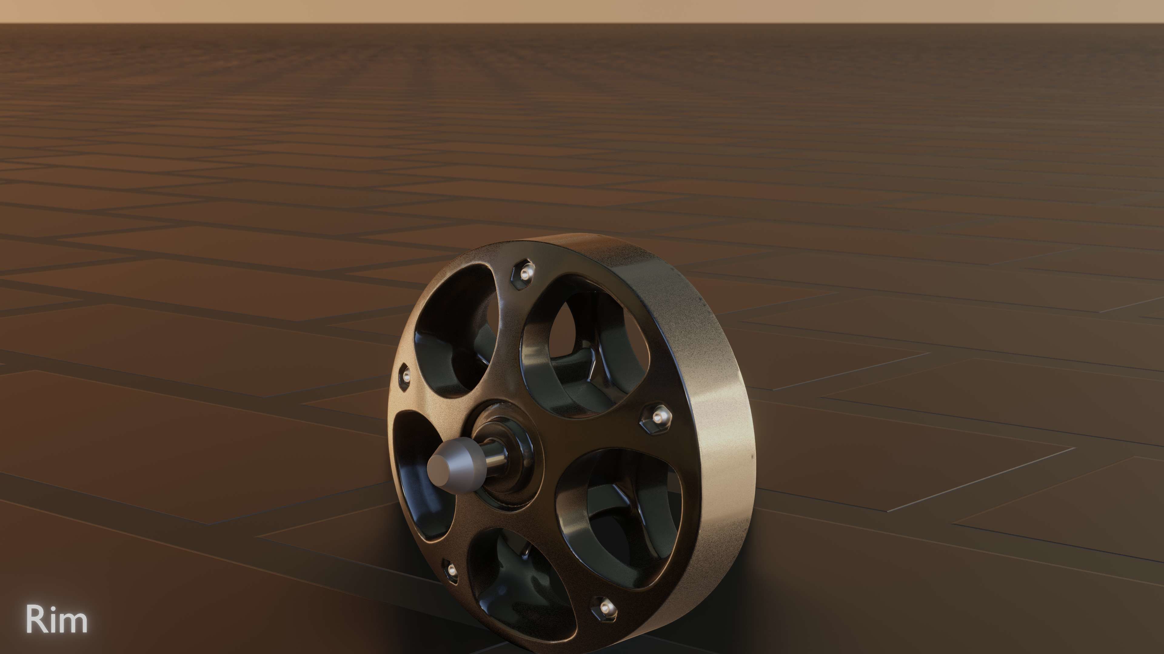 E-Scooter Rim with Procedural PBR Material Setup 3D model_45