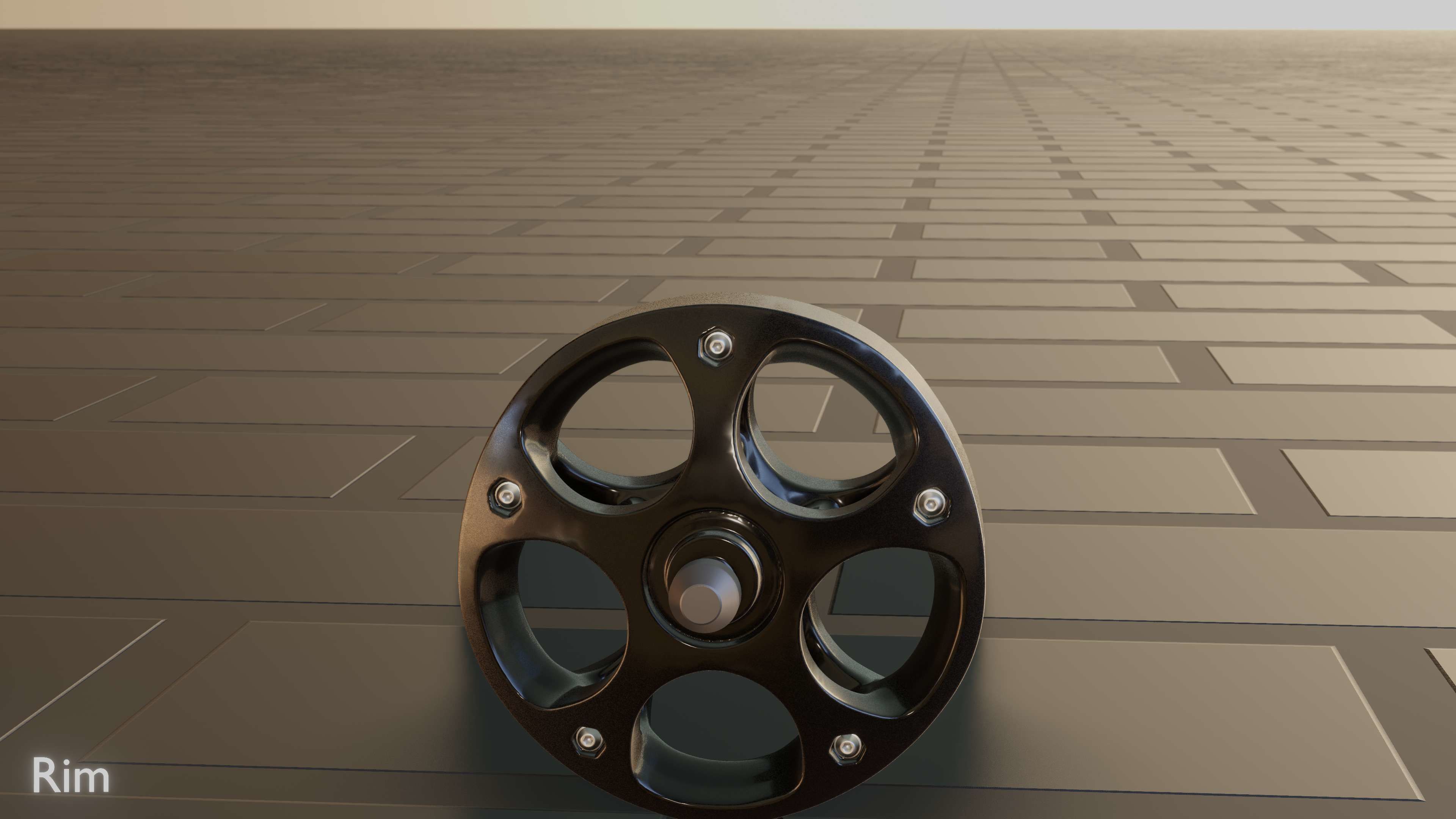 E-Scooter Rim with Procedural PBR Material Setup 3D model_37