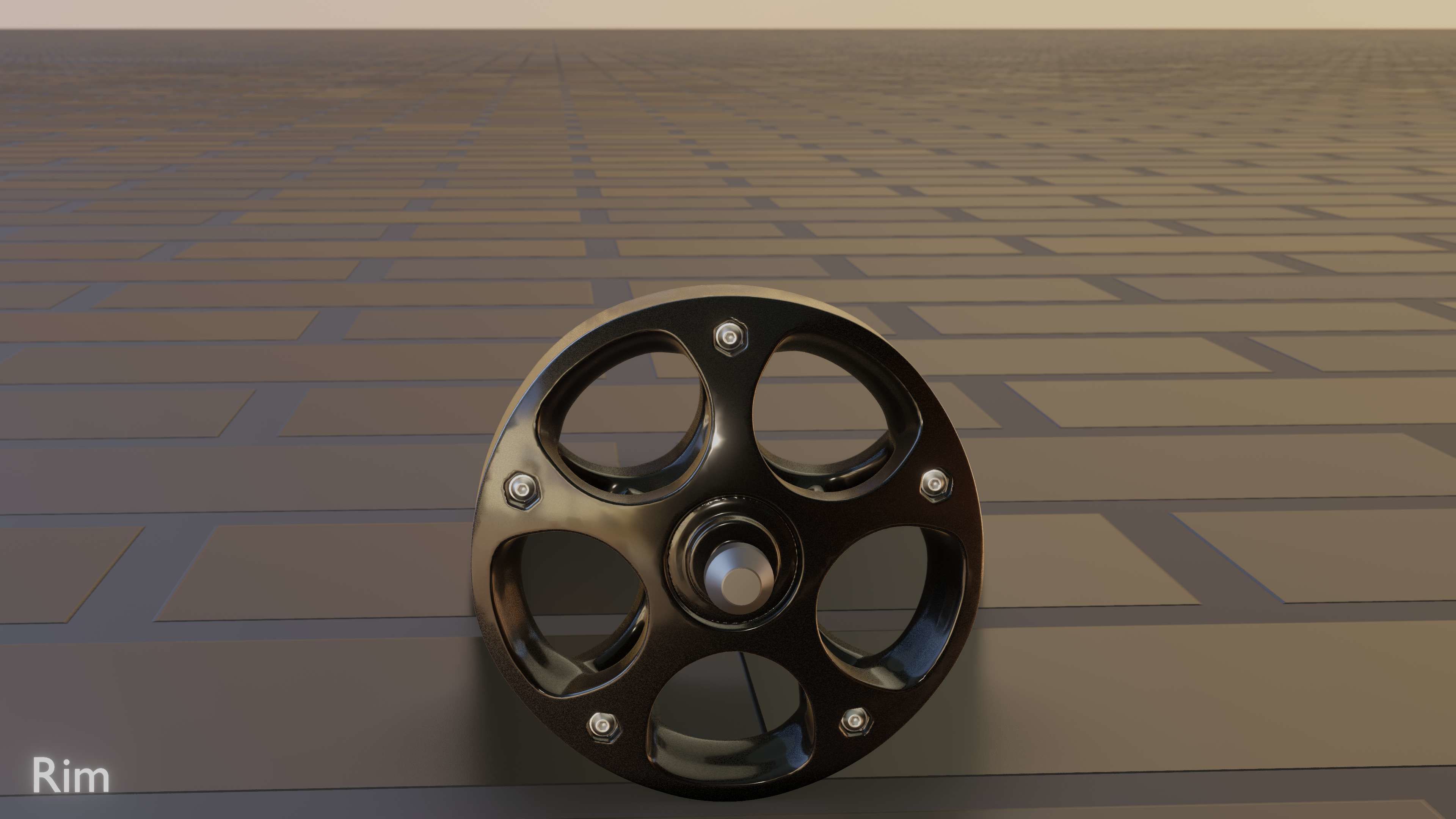 E-Scooter Rim with Procedural PBR Material Setup 3D model_75