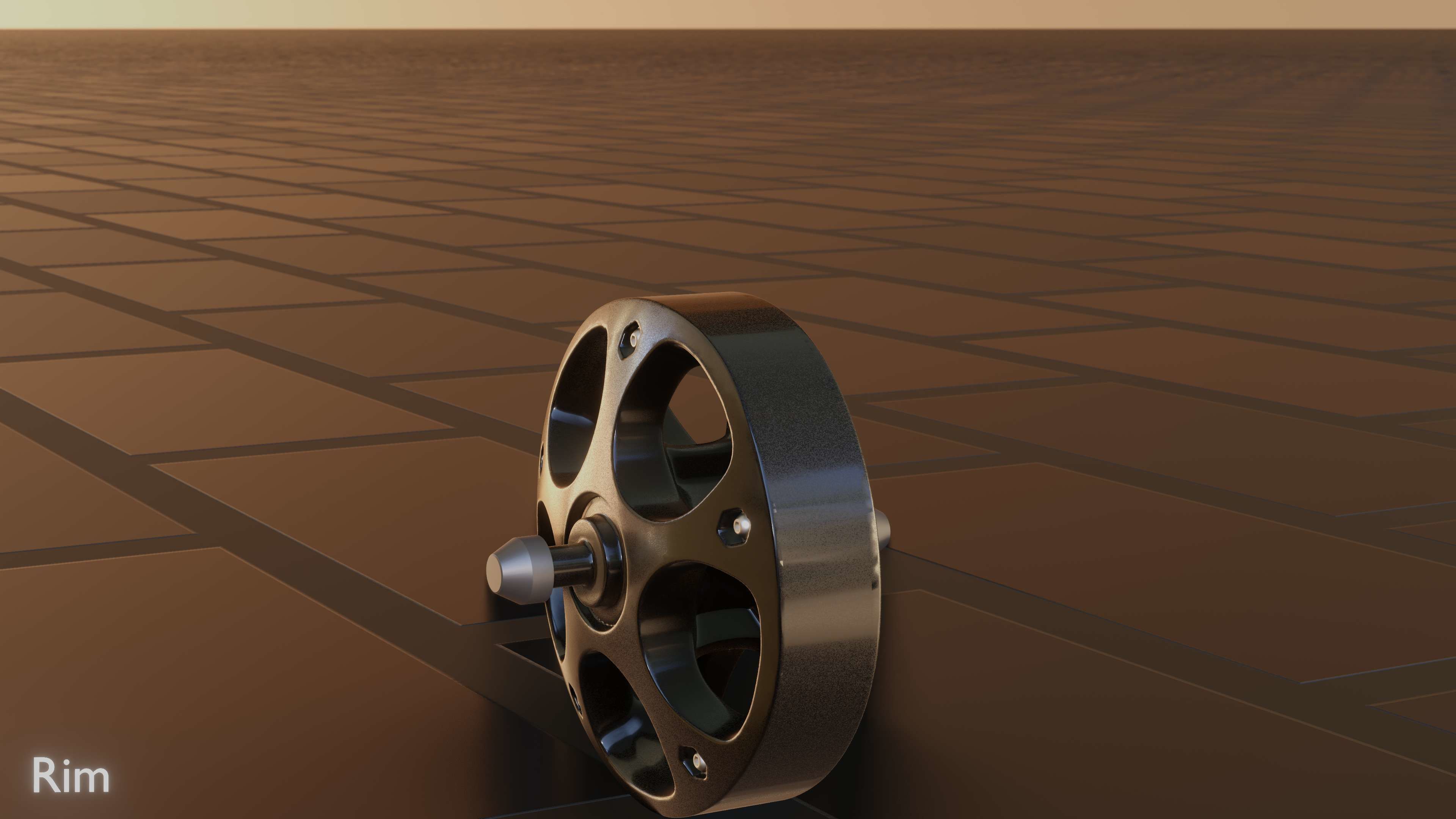 E-Scooter Rim with Procedural PBR Material Setup 3D model_50