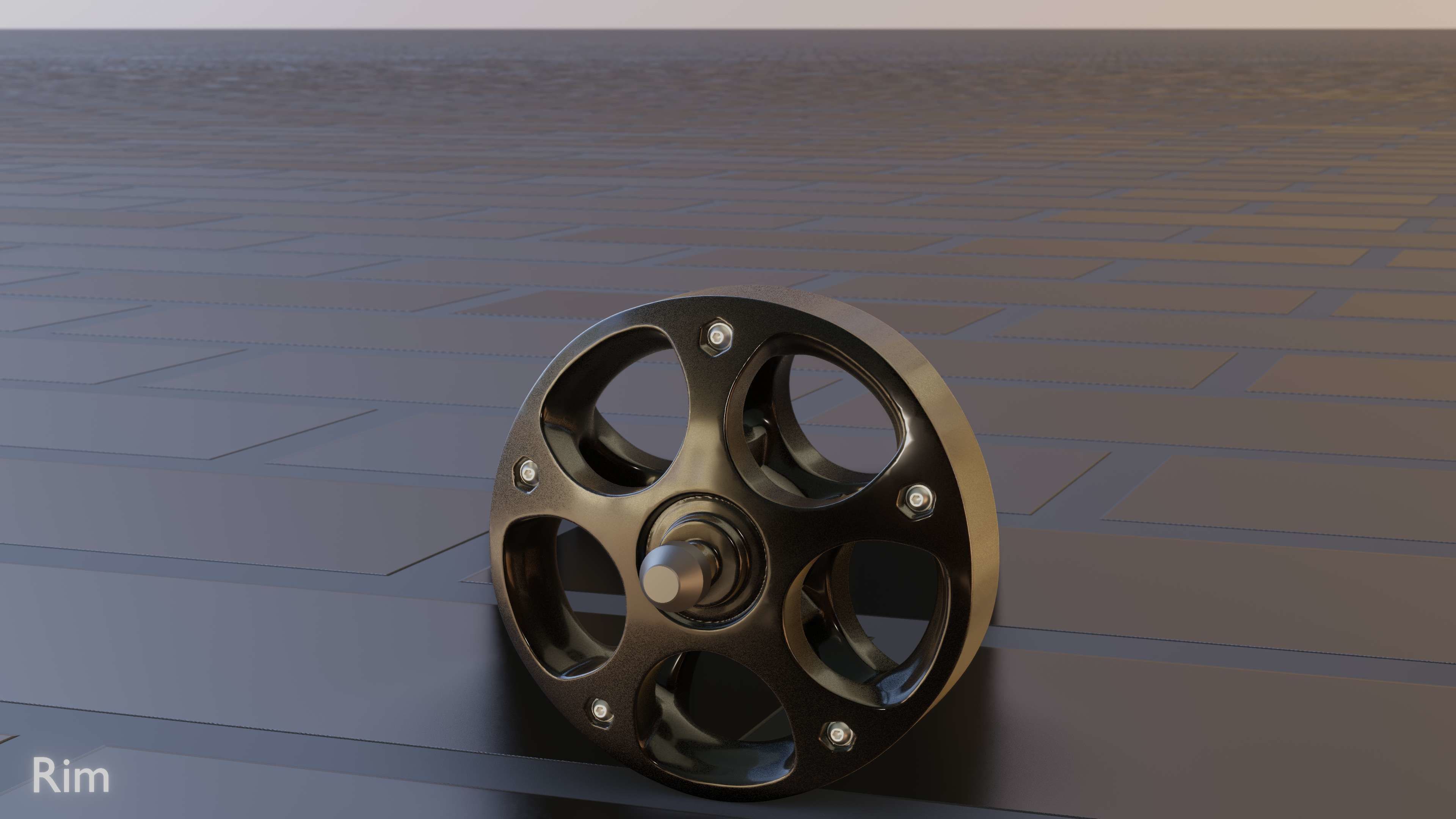 E-Scooter Rim with Procedural PBR Material Setup 3D model_60