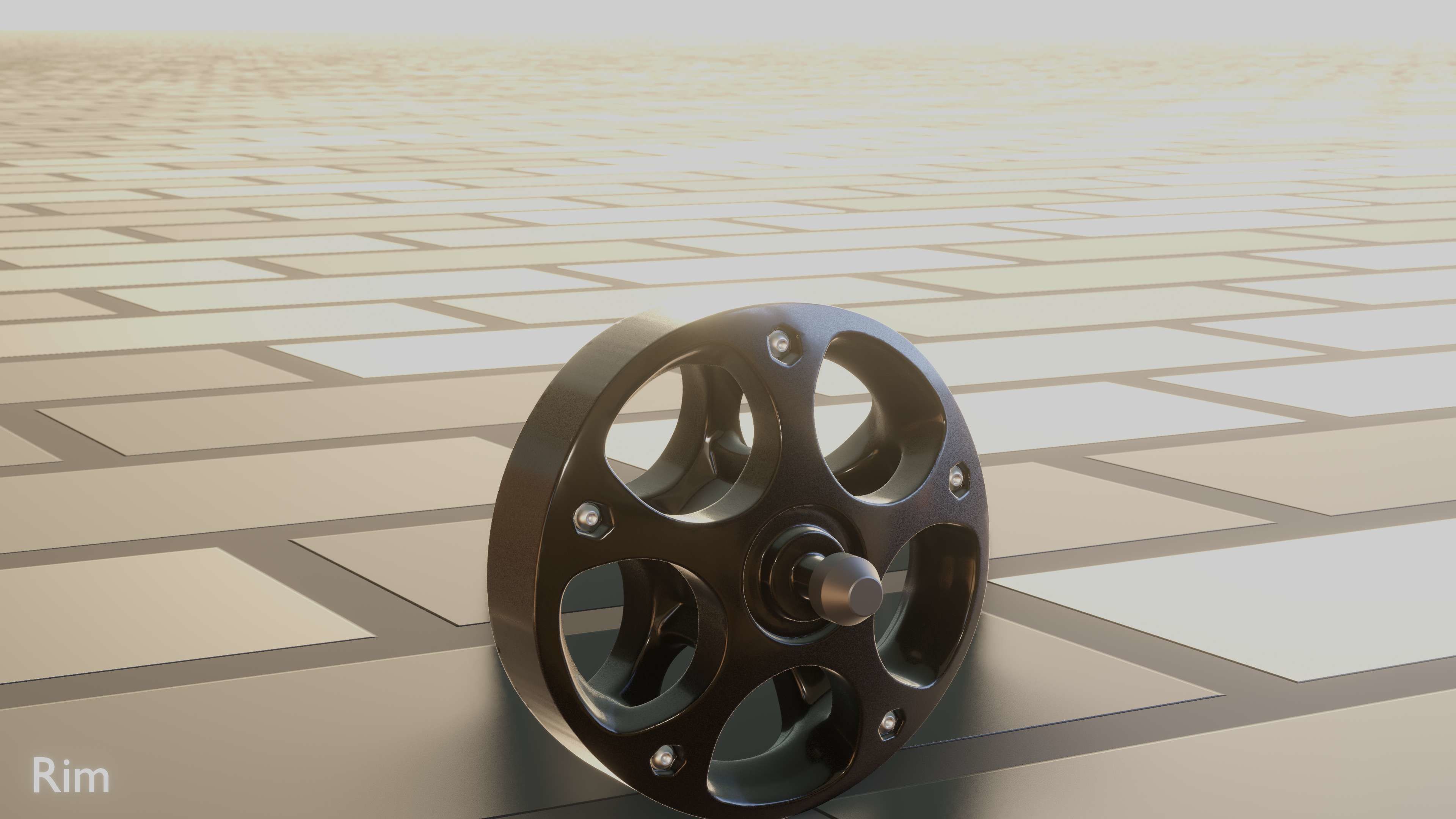 E-Scooter Rim with Procedural PBR Material Setup 3D model_30