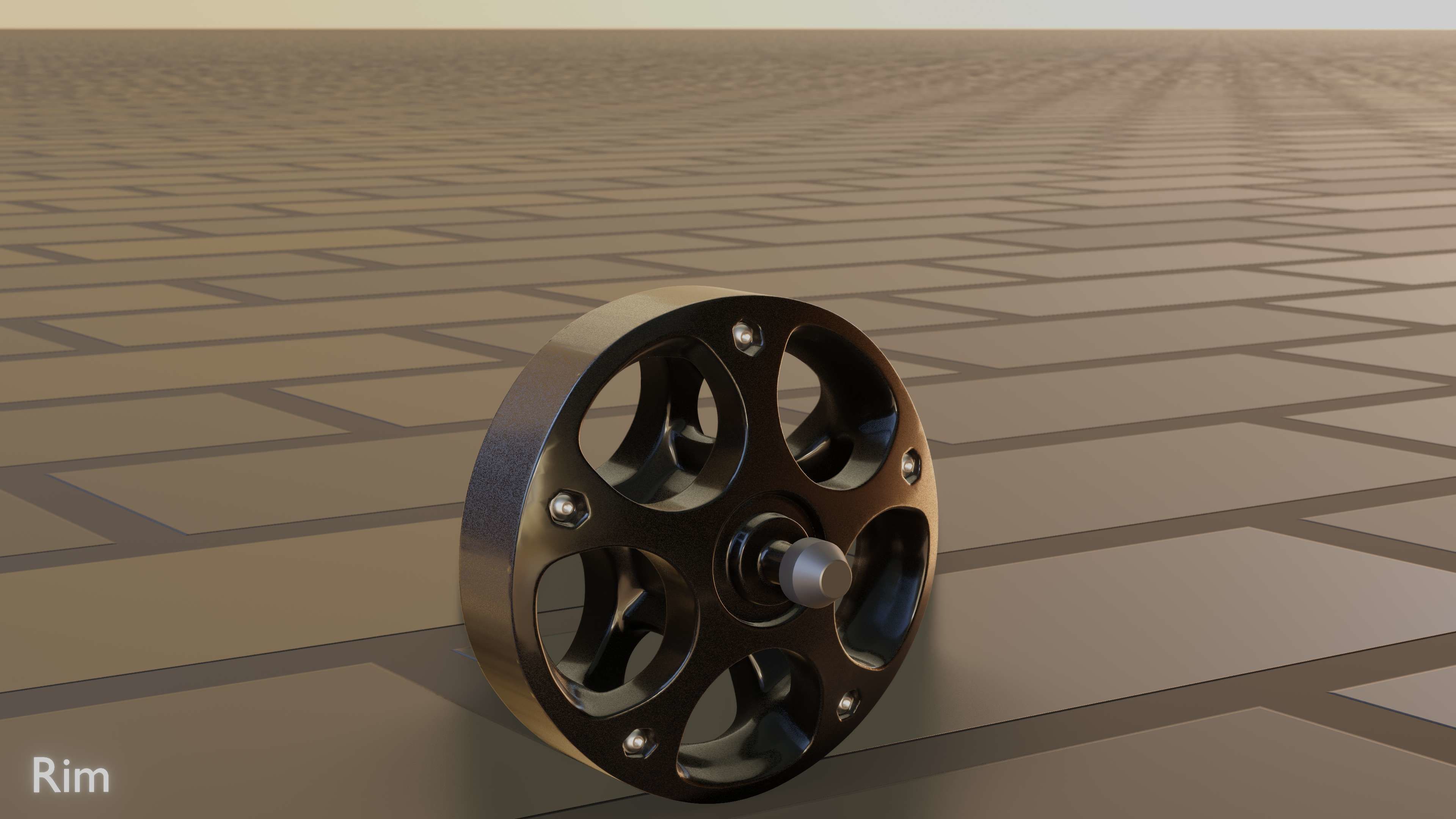 E-Scooter Rim with Procedural PBR Material Setup 3D model_68