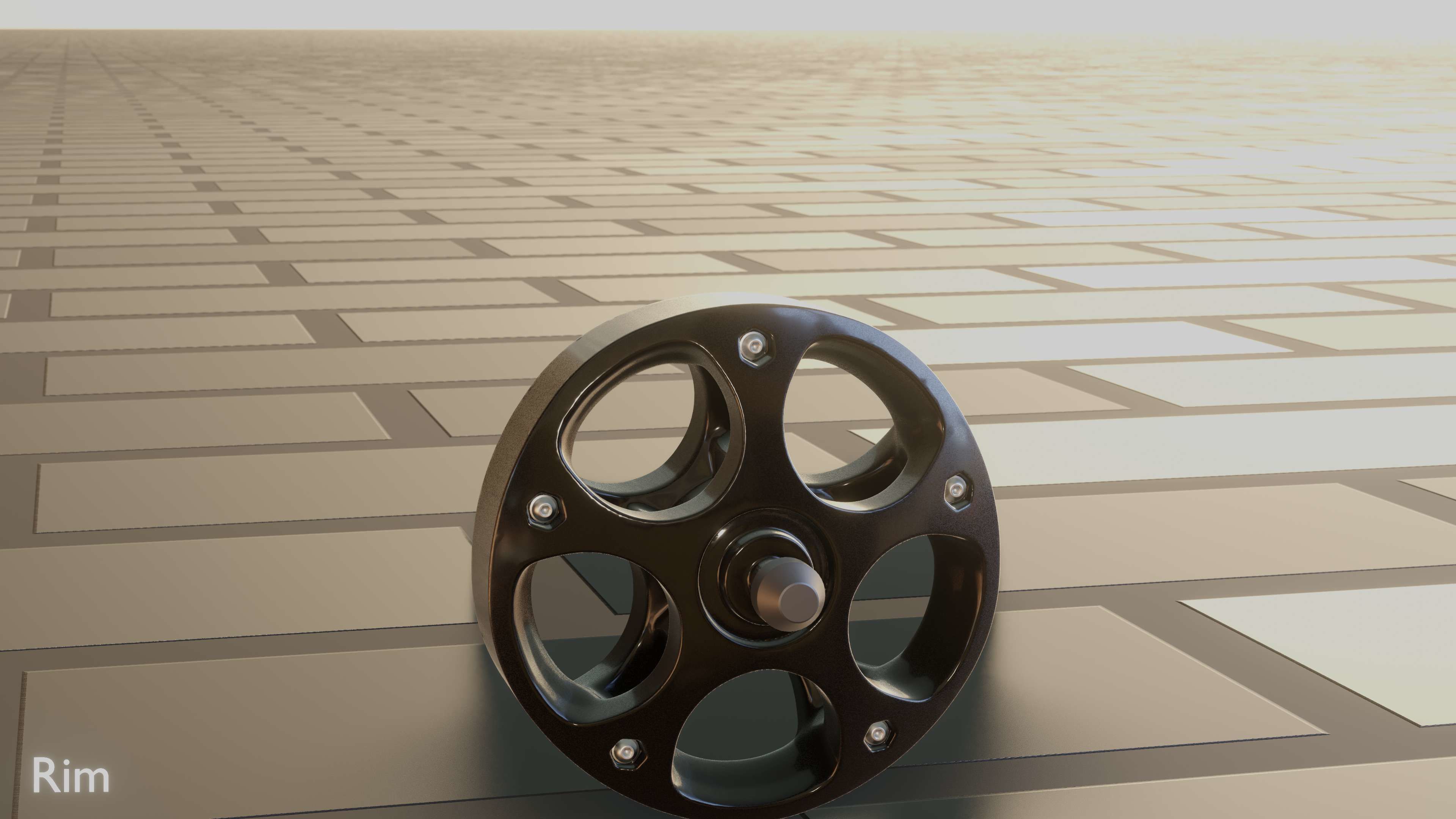 E-Scooter Rim with Procedural PBR Material Setup 3D model_33