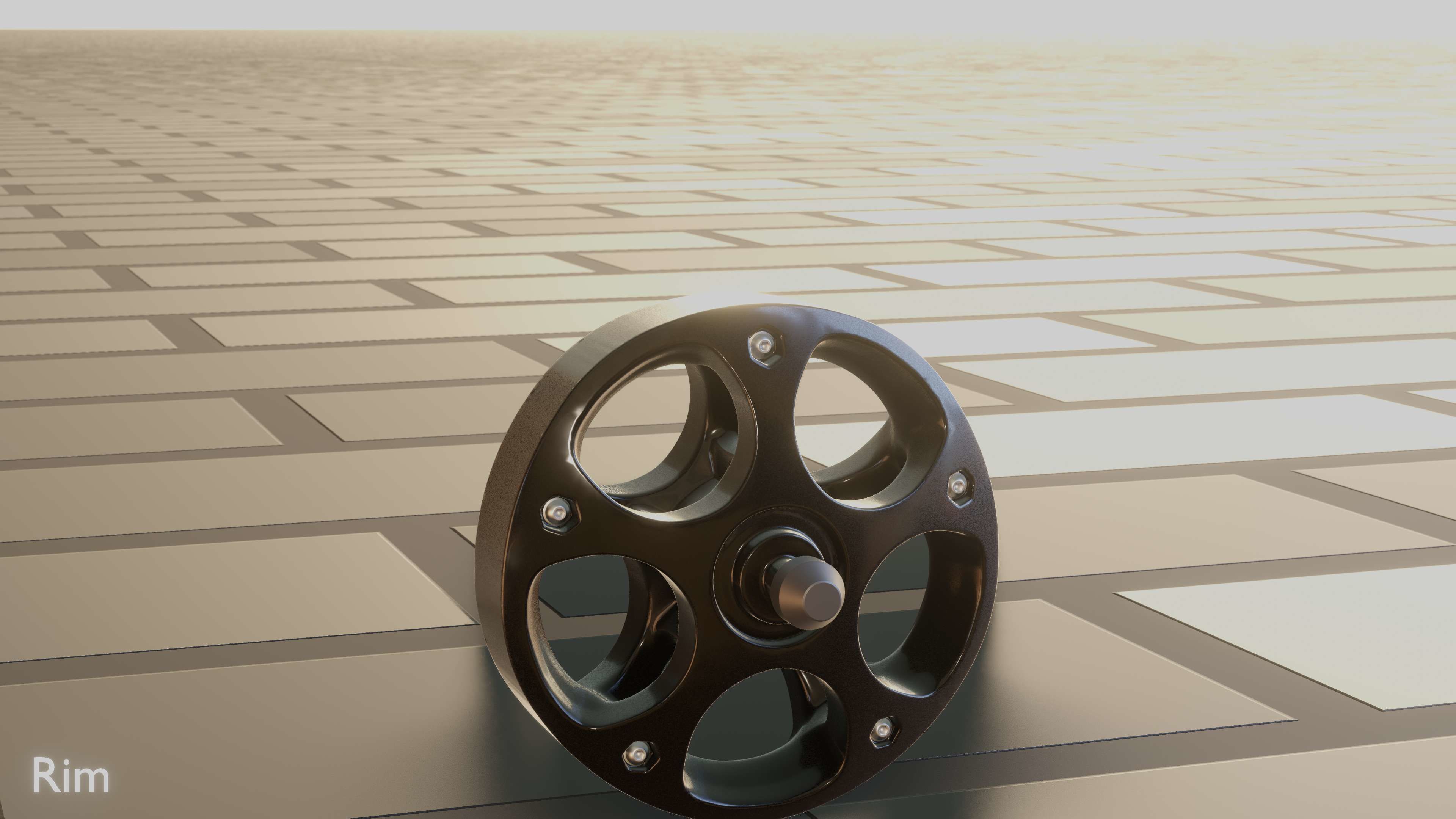 E-Scooter Rim with Procedural PBR Material Setup 3D model_32