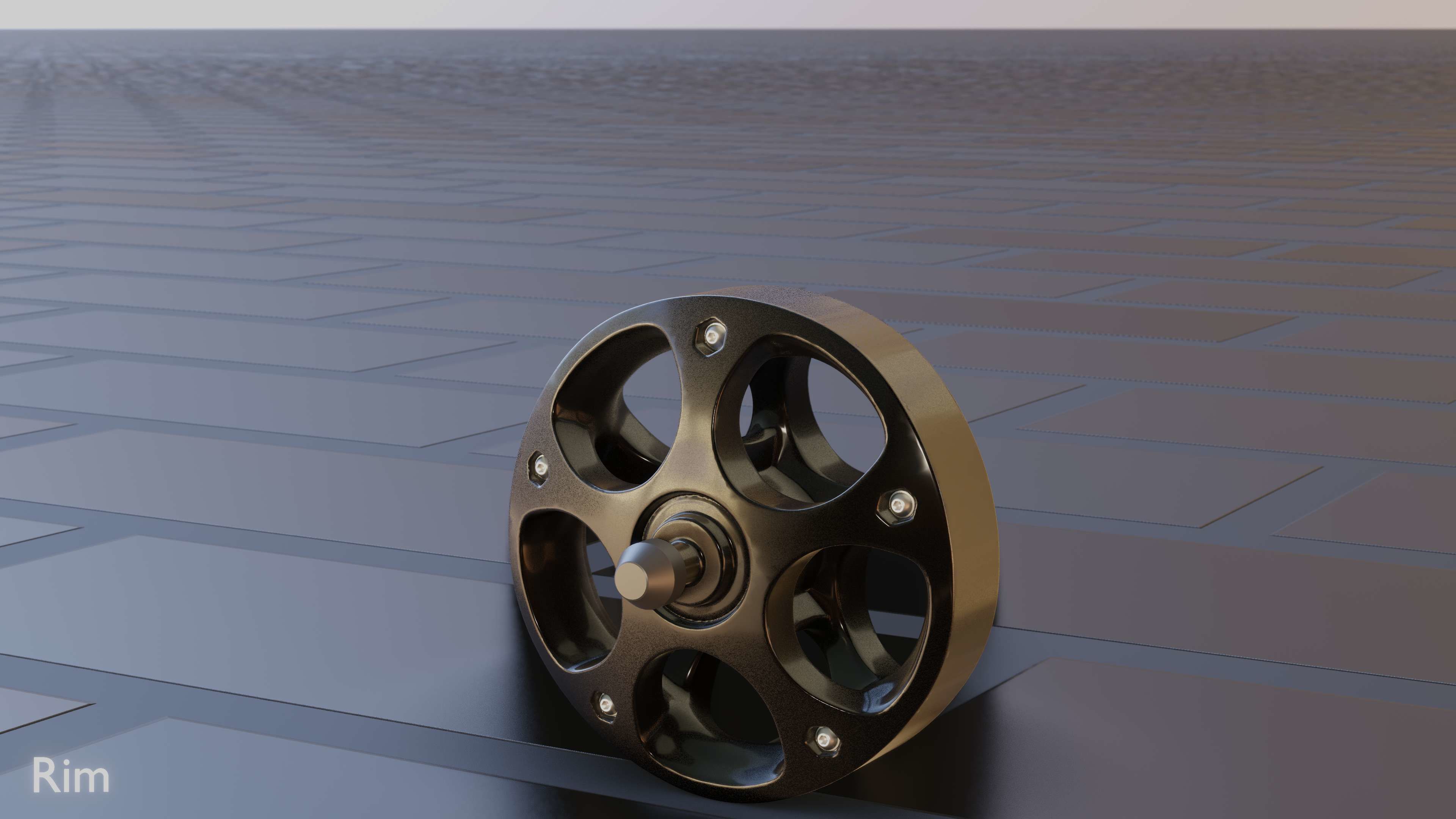 E-Scooter Rim with Procedural PBR Material Setup 3D model_76