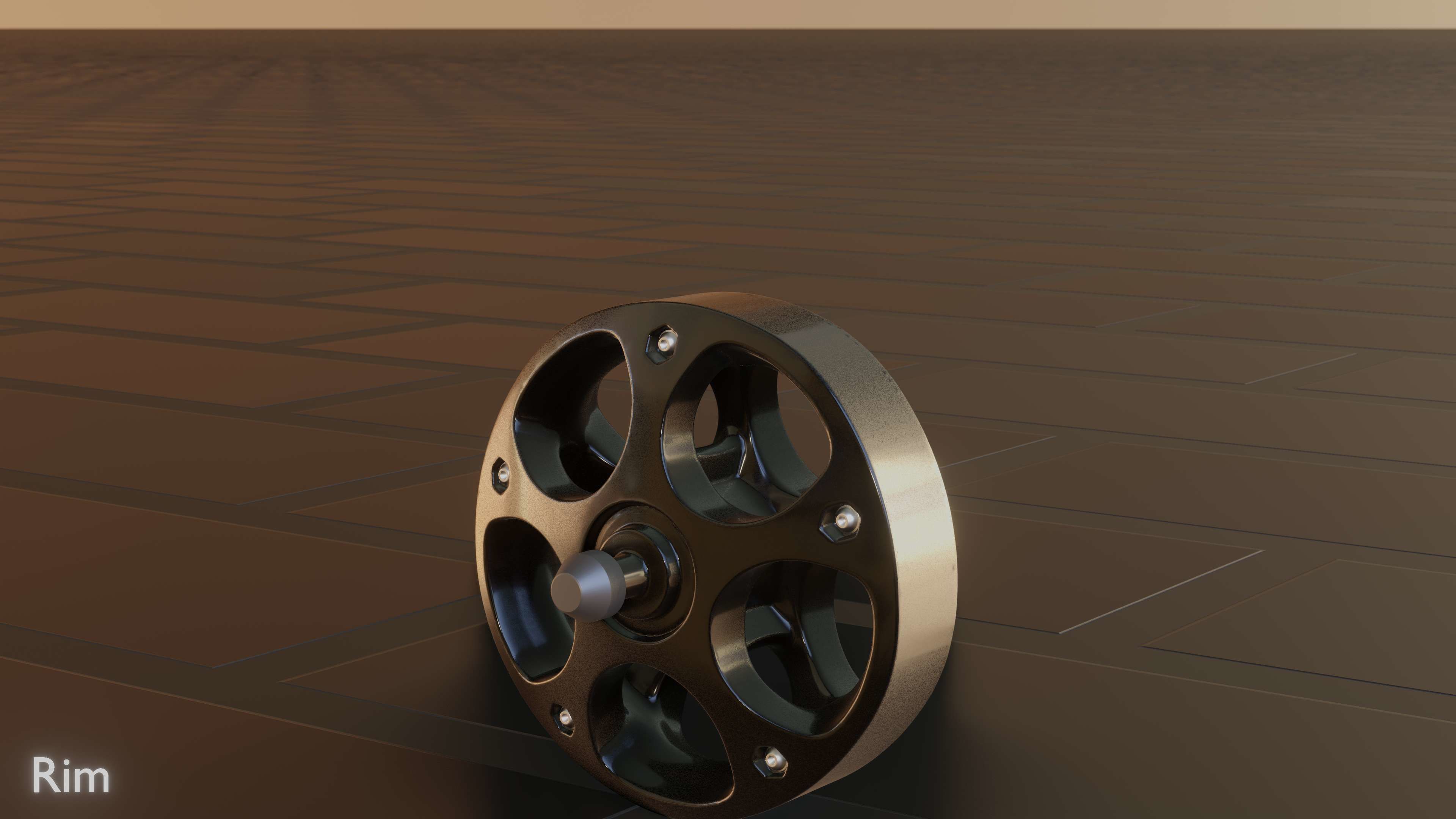 E-Scooter Rim with Procedural PBR Material Setup 3D model_44