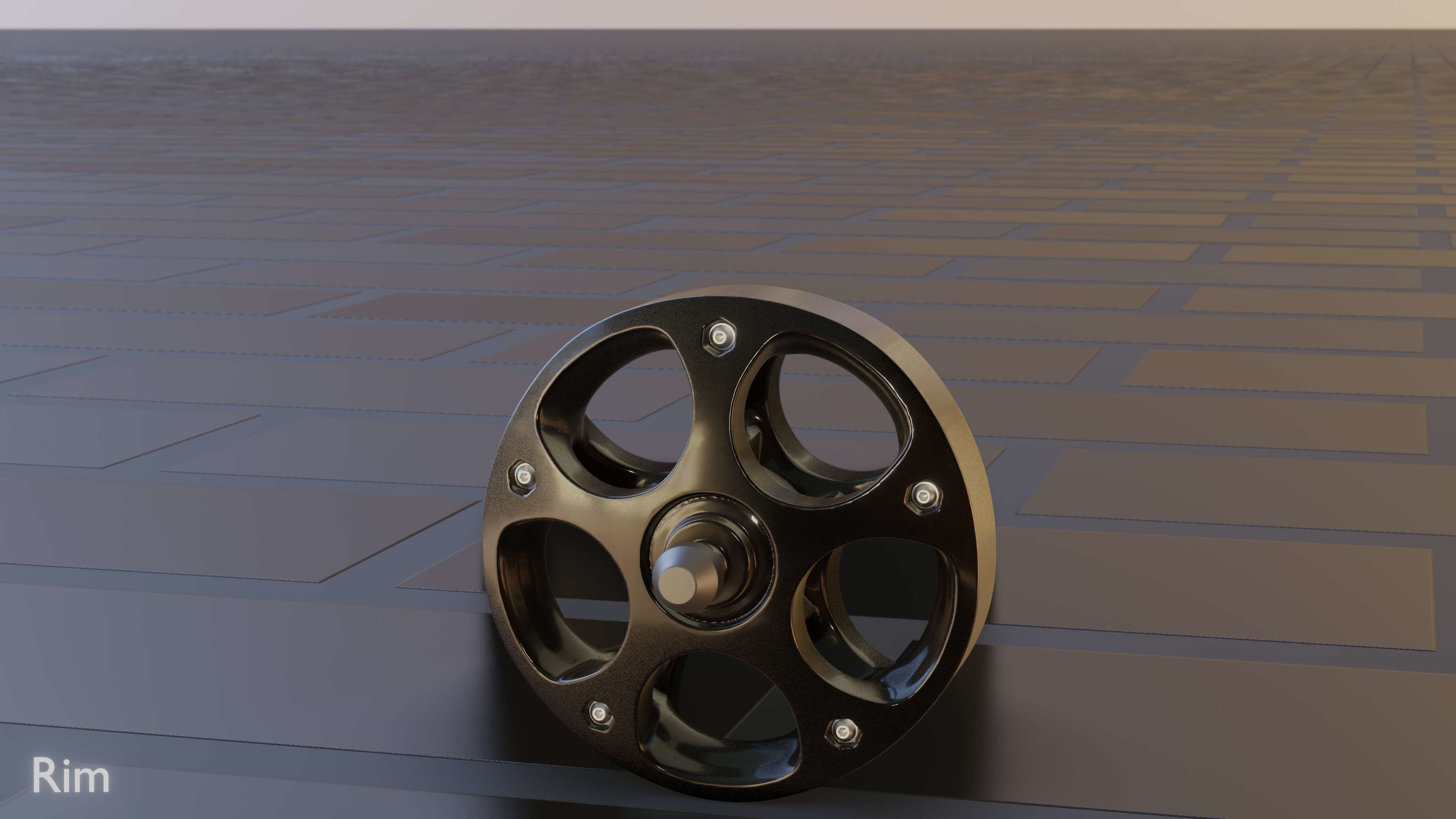 E-Scooter Rim with Procedural PBR Material Setup 3D model_49