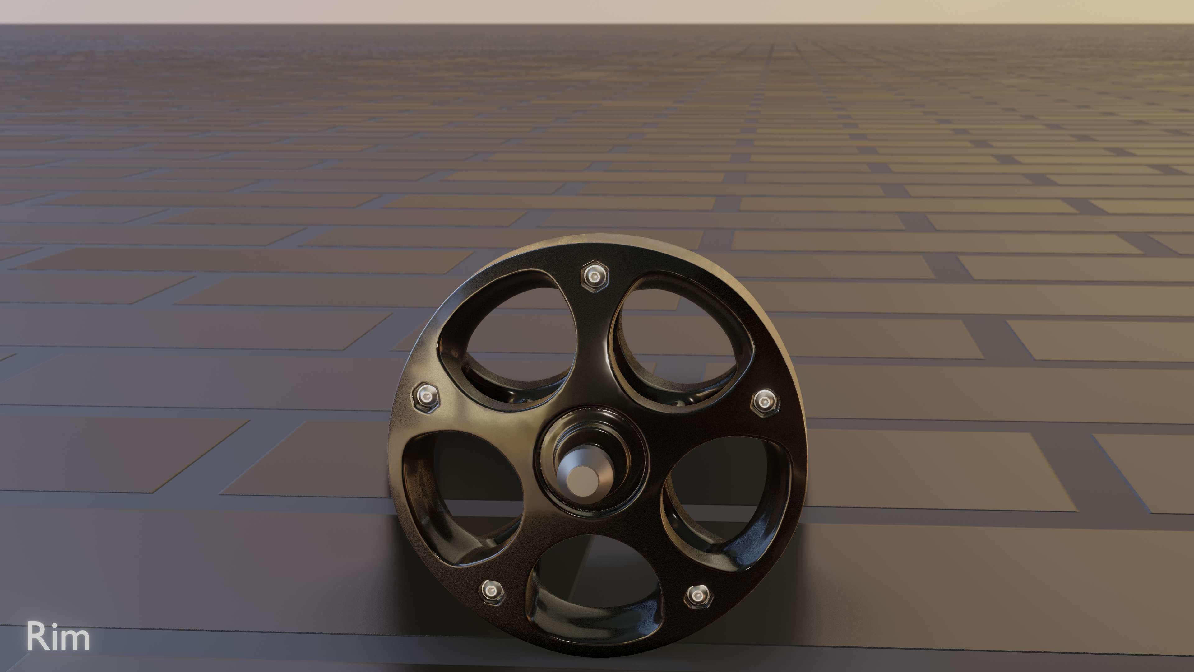 E-Scooter Rim with Procedural PBR Material Setup 3D model_27