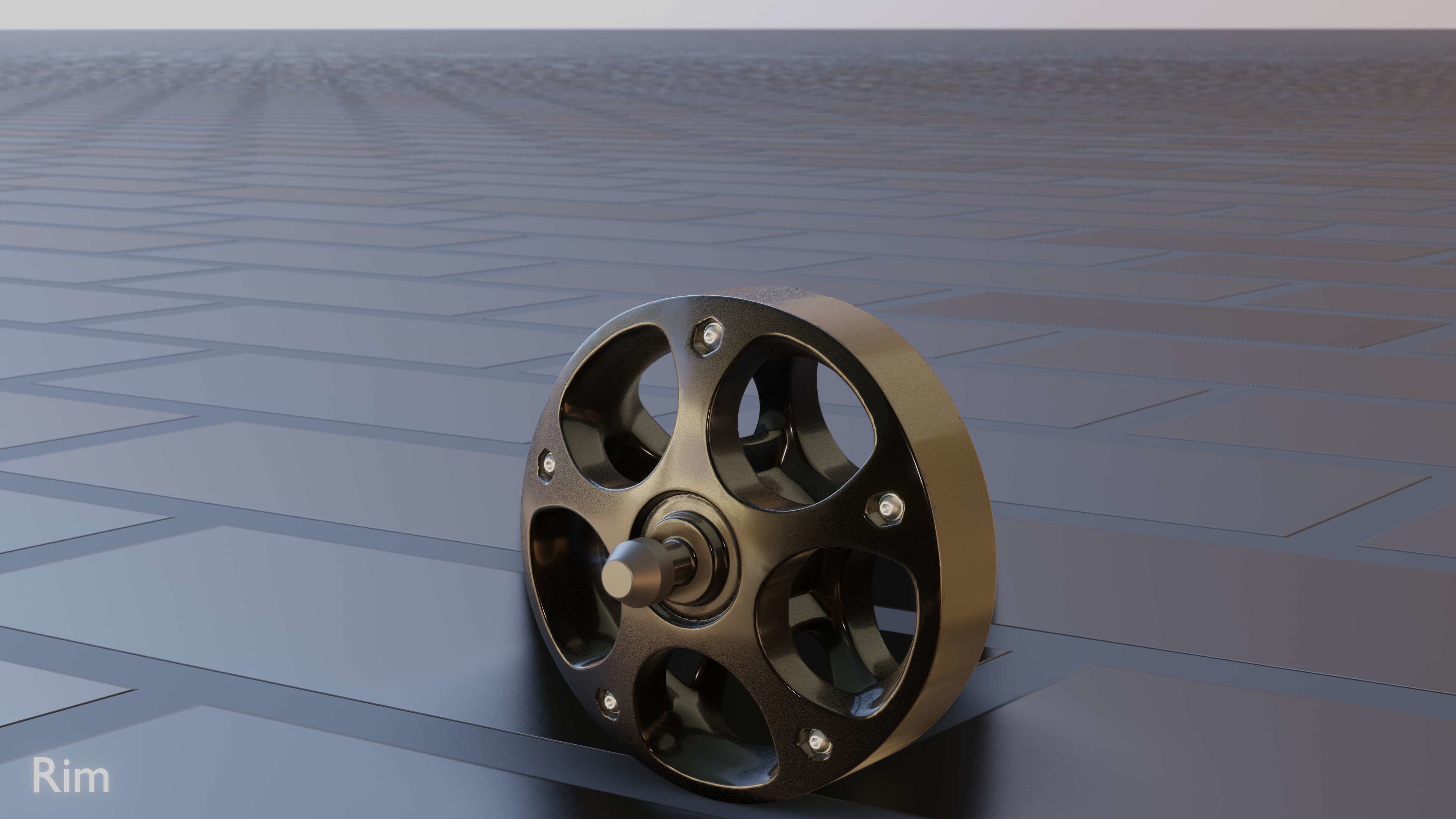 E-Scooter Rim with Procedural PBR Material Setup 3D model_77