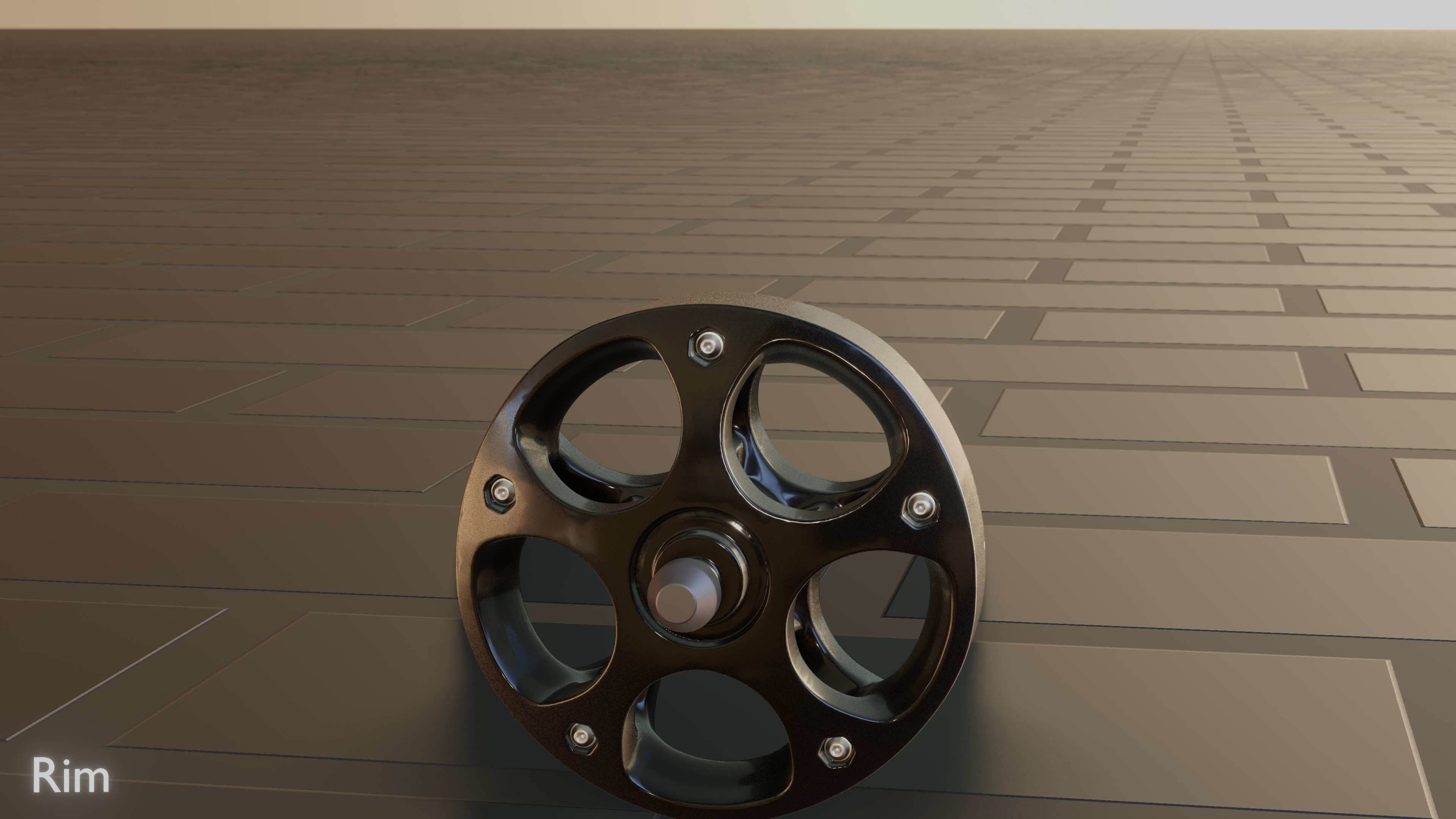 E-Scooter Rim with Procedural PBR Material Setup 3D model_39