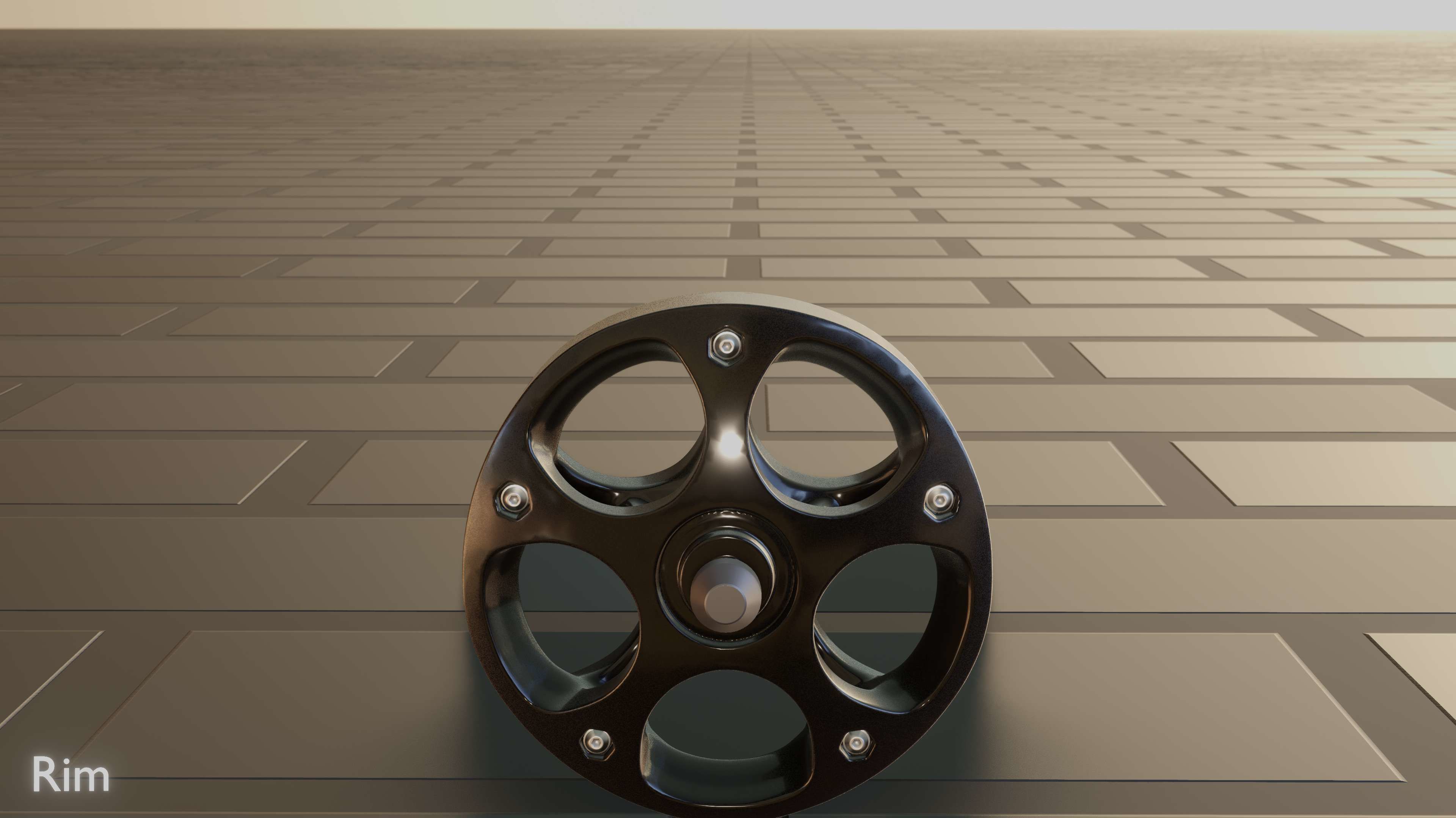 E-Scooter Rim with Procedural PBR Material Setup 3D model_36