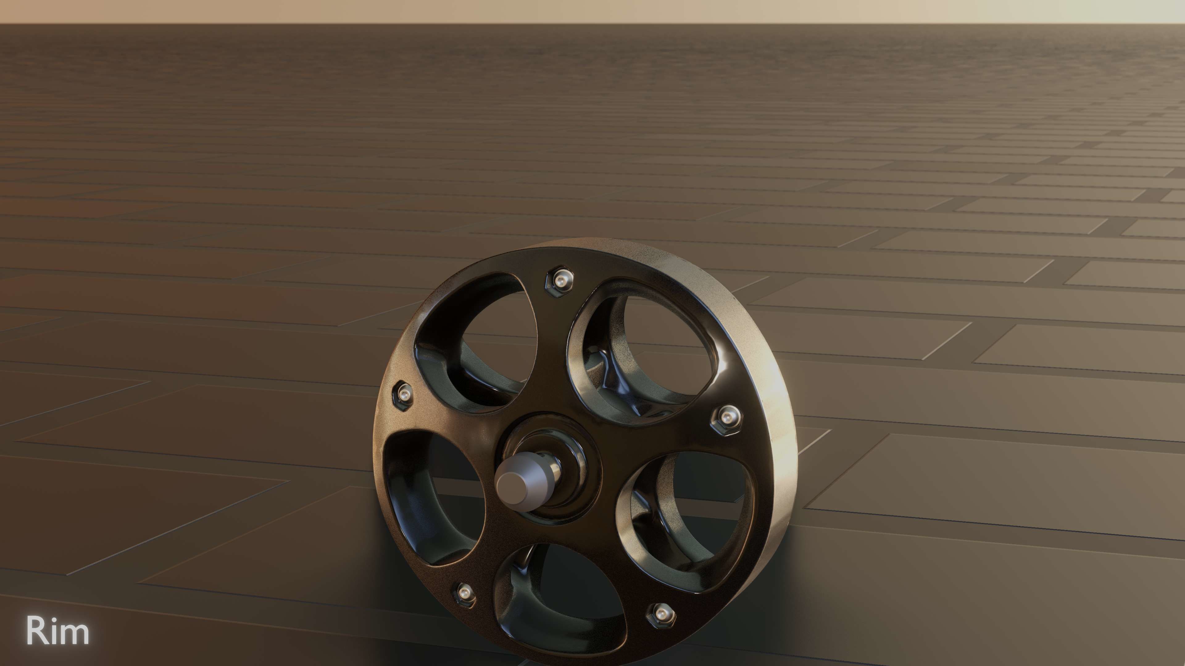 E-Scooter Rim with Procedural PBR Material Setup 3D model_41