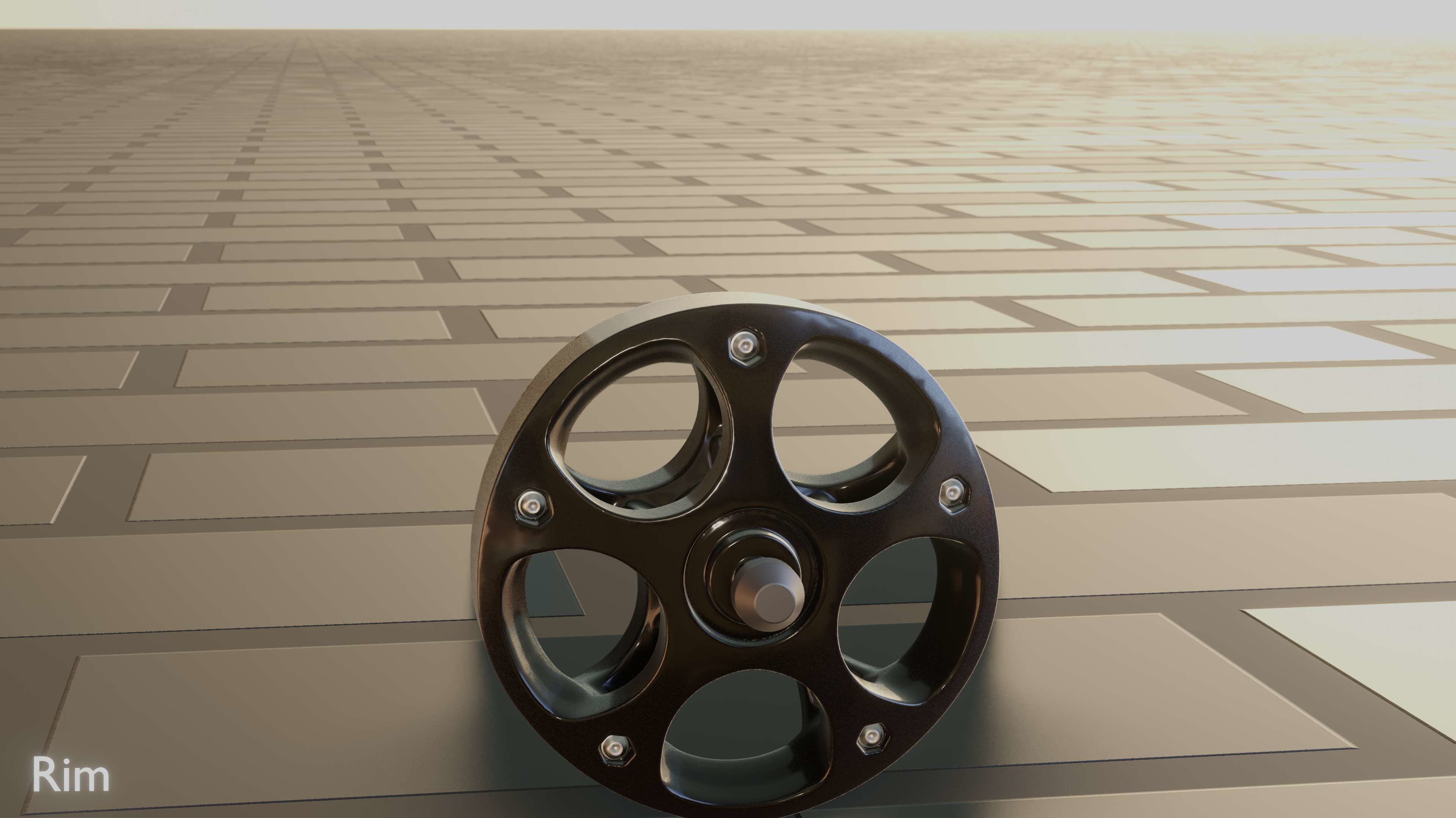 E-Scooter Rim with Procedural PBR Material Setup 3D model_34