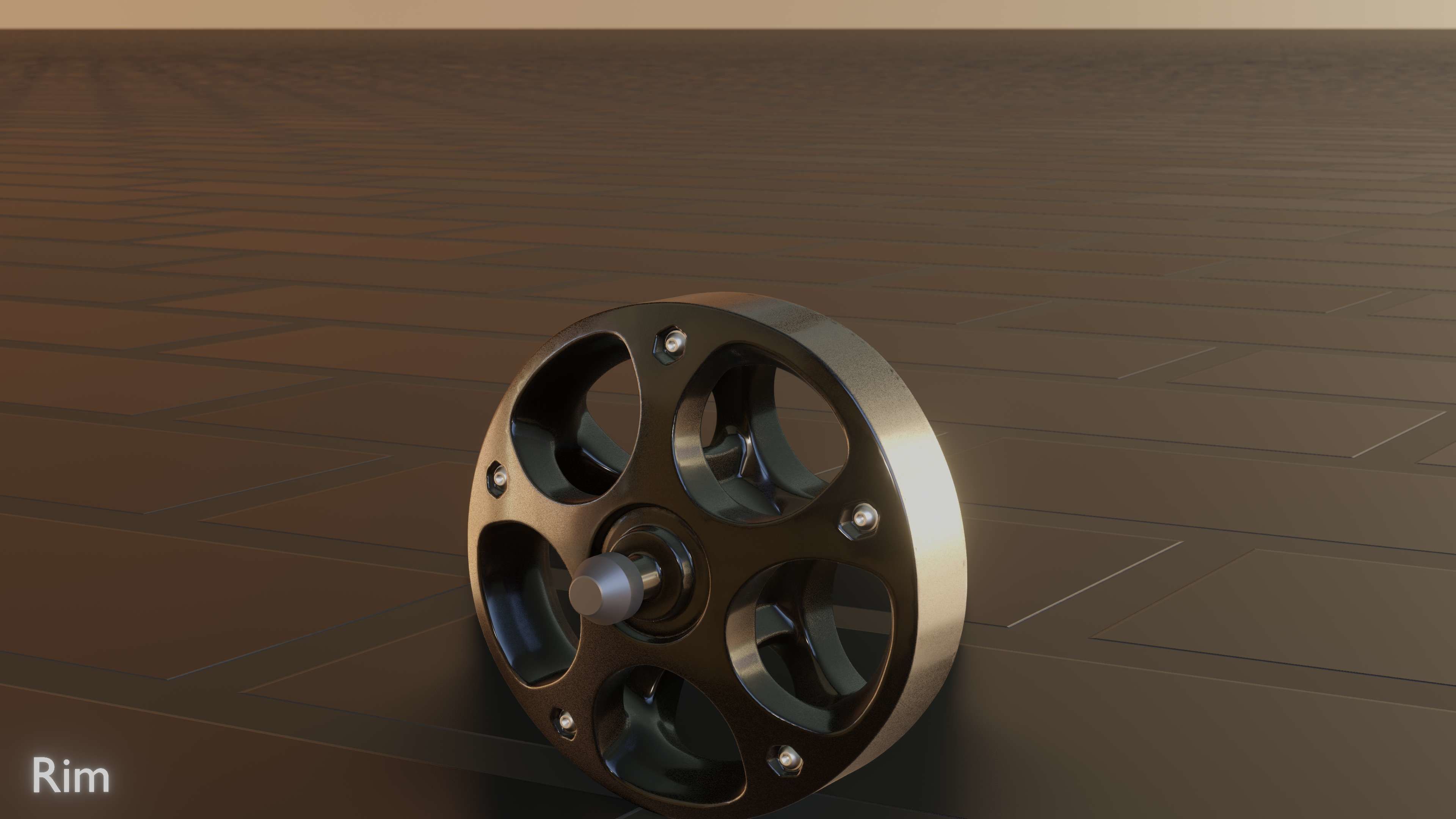 E-Scooter Rim with Procedural PBR Material Setup 3D model_43