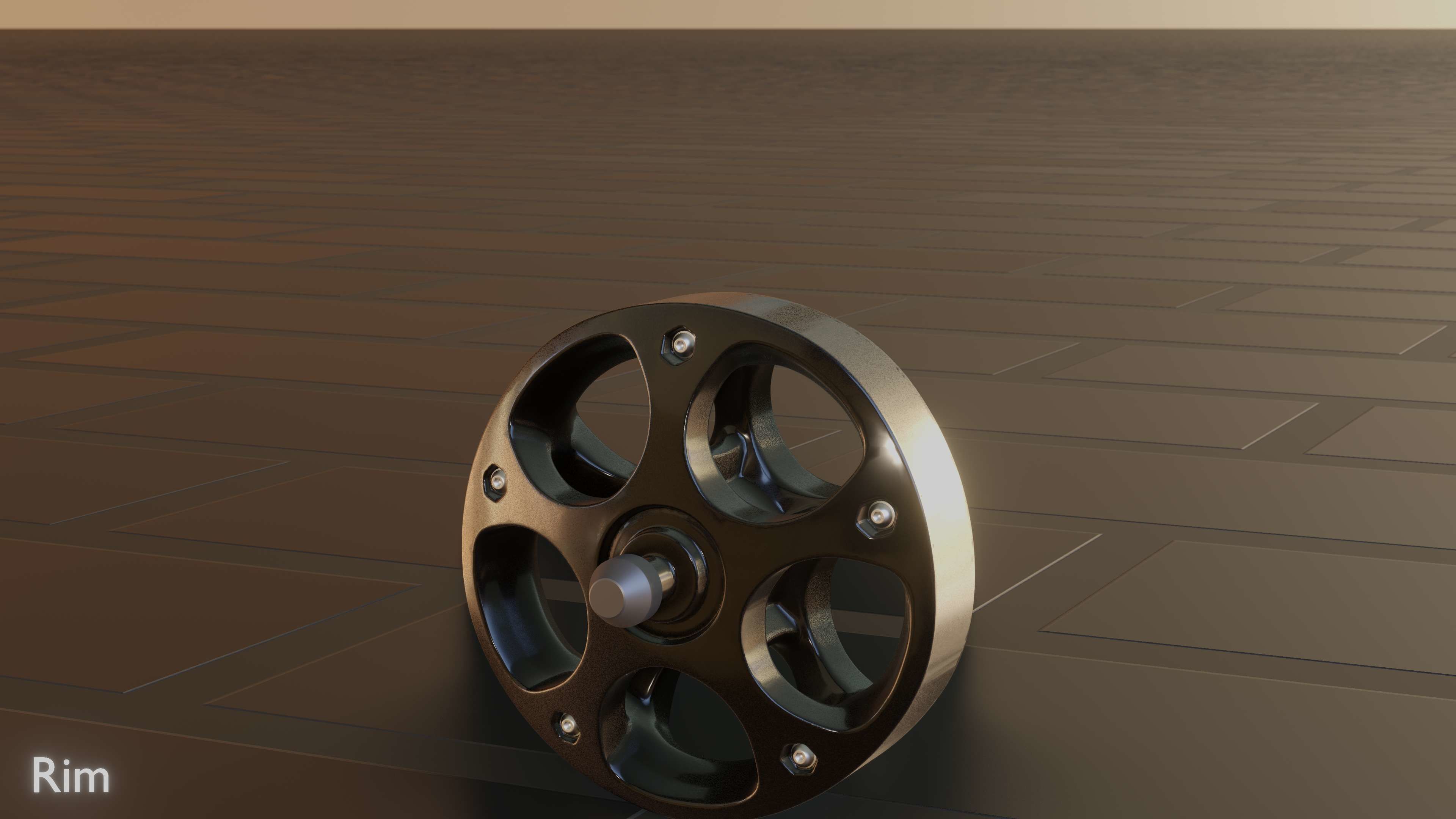 E-Scooter Rim with Procedural PBR Material Setup 3D model_42